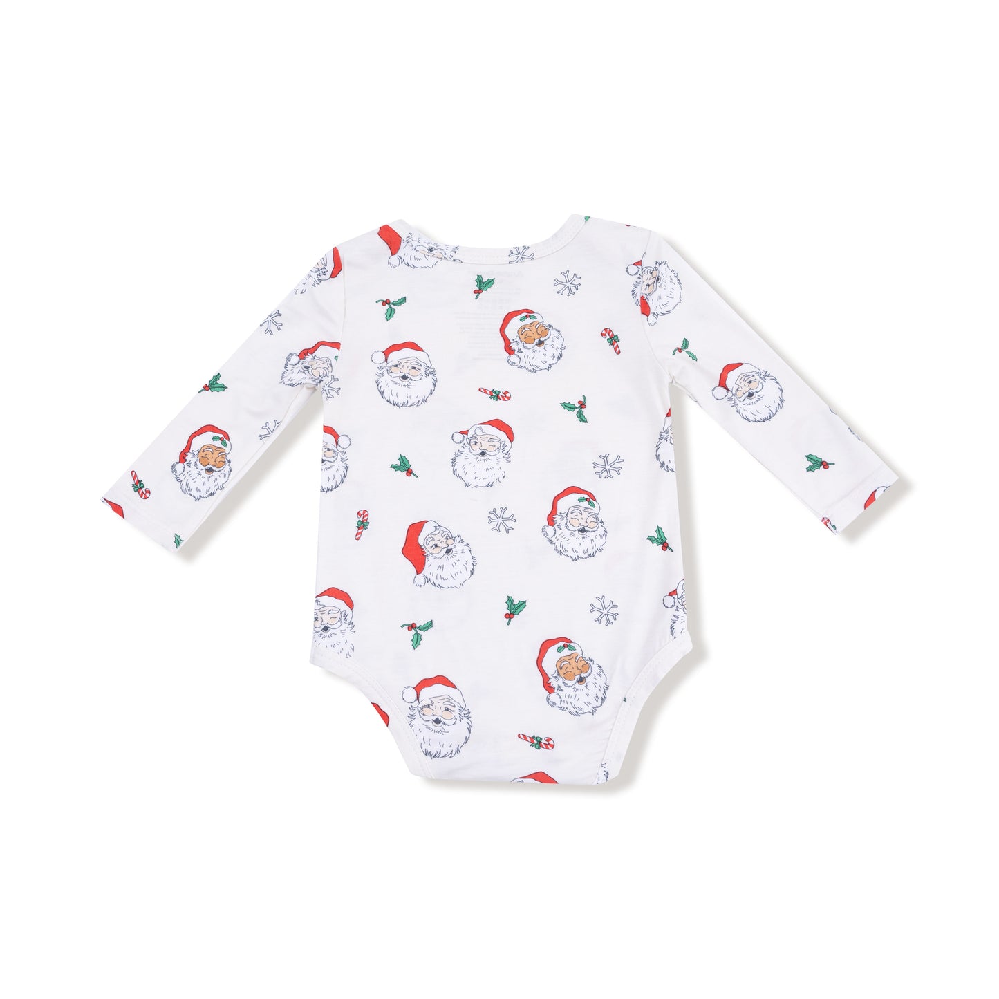 Lap Shoulder Bodysuit in our  Vintage Santas print from Angel Dear