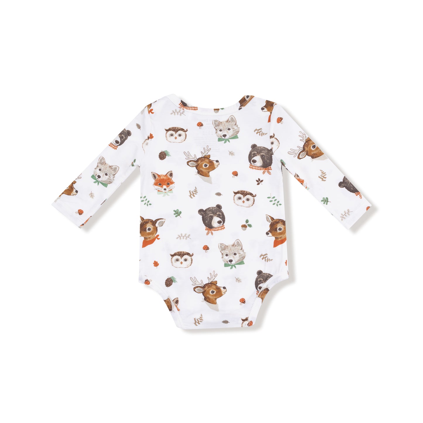 Lap Shoulder Bodysuit in our  Woodland Animal Faces print from Angel Dear