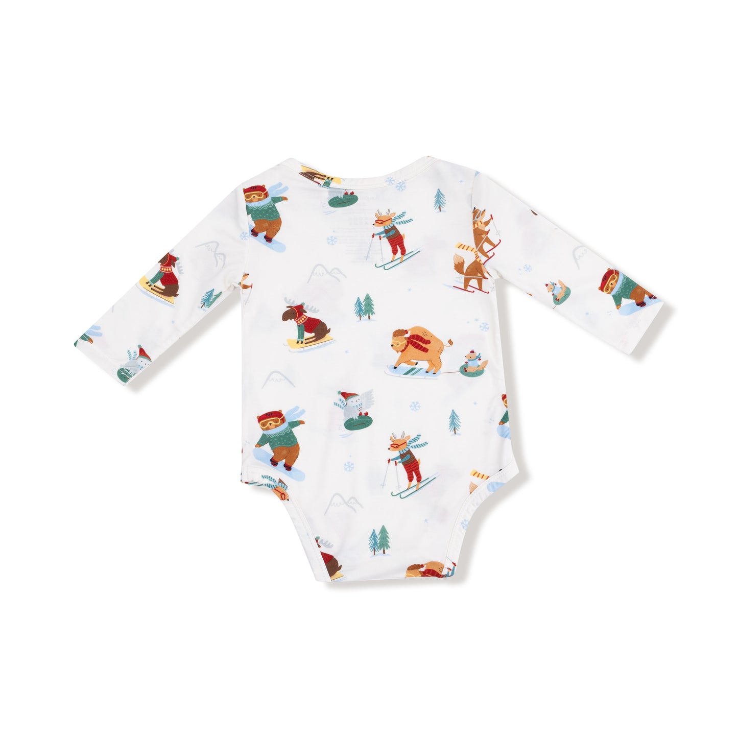 Lap Shoulder Bodysuit in our  Winter Animal Sports print from Angel Dear
