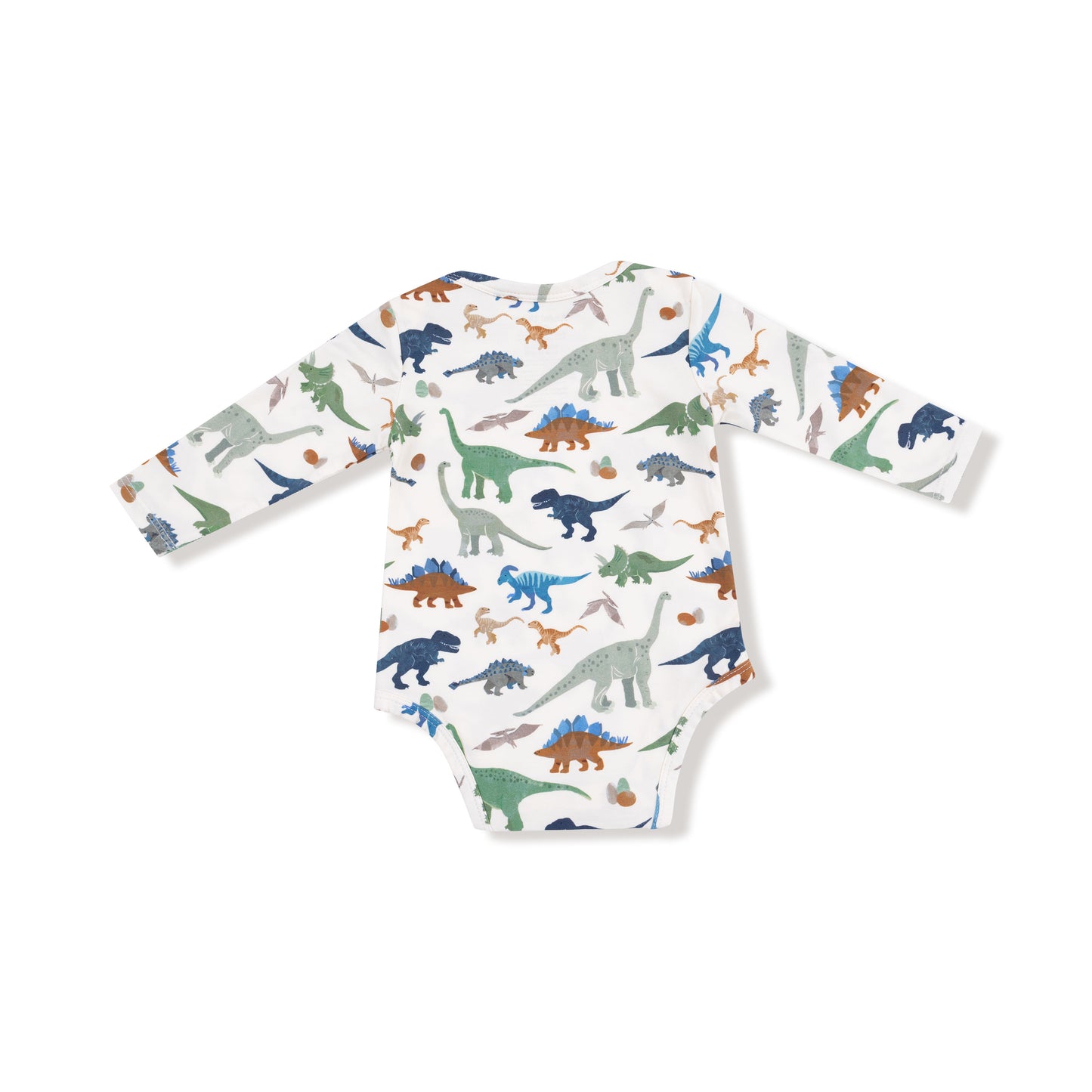Lap Shoulder Bodysuit in our  Washy Dinos print from Angel Dear