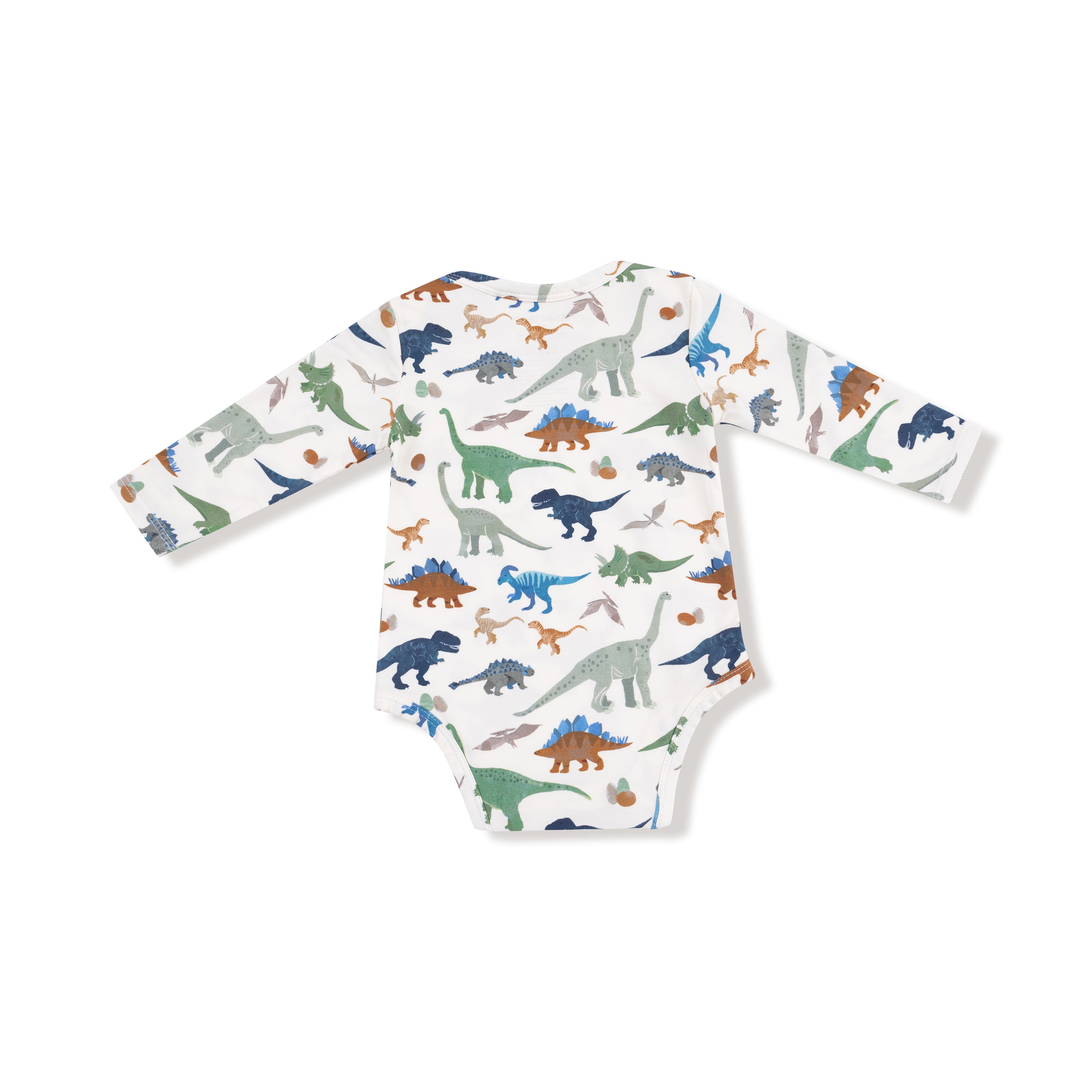 Lap Shoulder Bodysuit in our  Washy Dinos print from Angel Dear