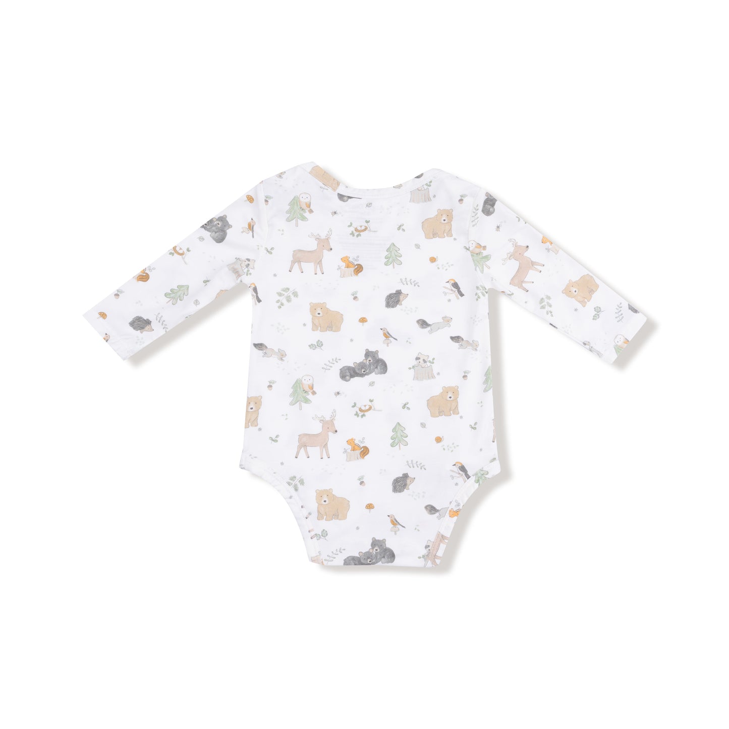 Lap Shoulder Bodysuit in our  Woodland Babies print from Angel Dear