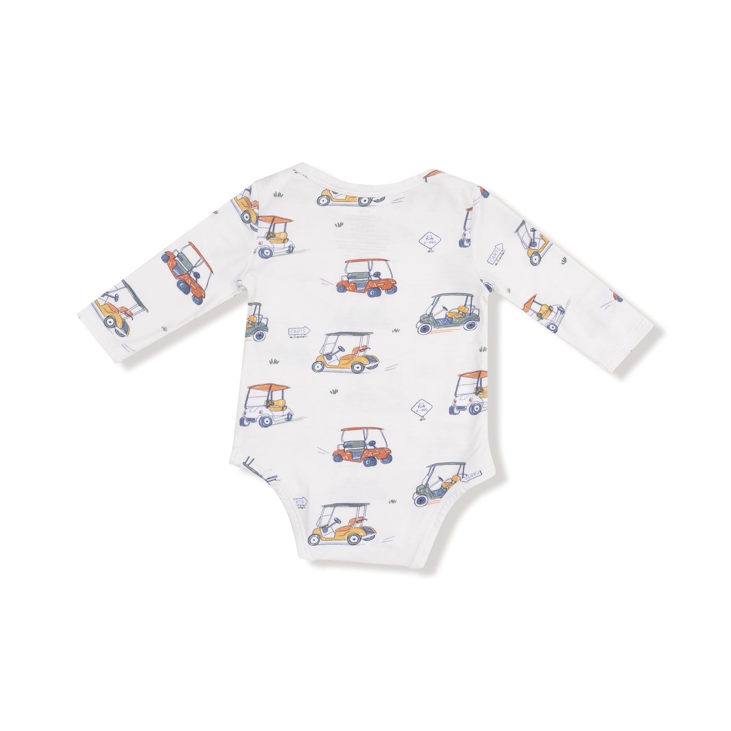 Lap Shoulder Bodysuit in our  Zooming Golf Carts print from Angel Dear