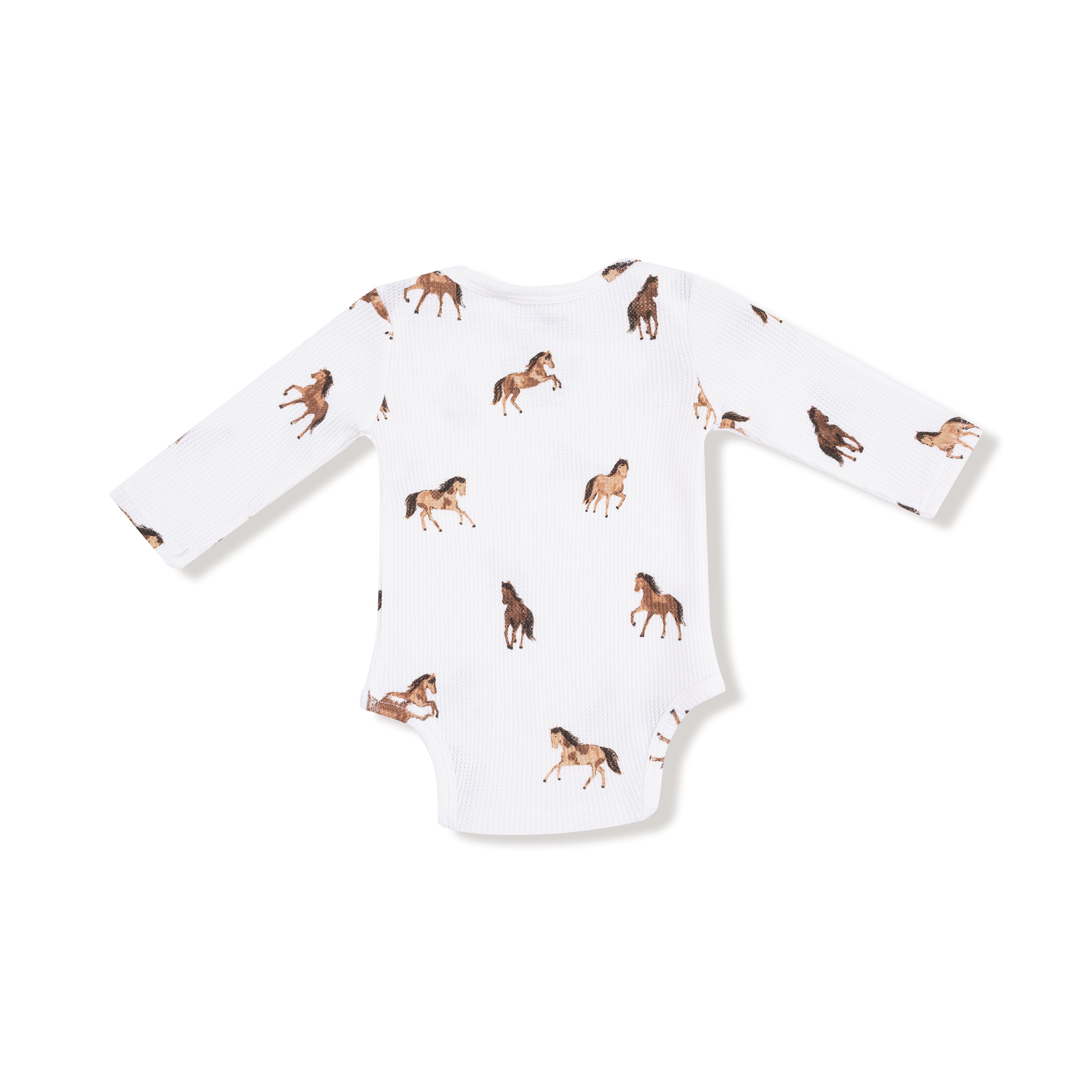 Lap Shoulder Bodysuit in our  Mini Horses print from Angel Dear