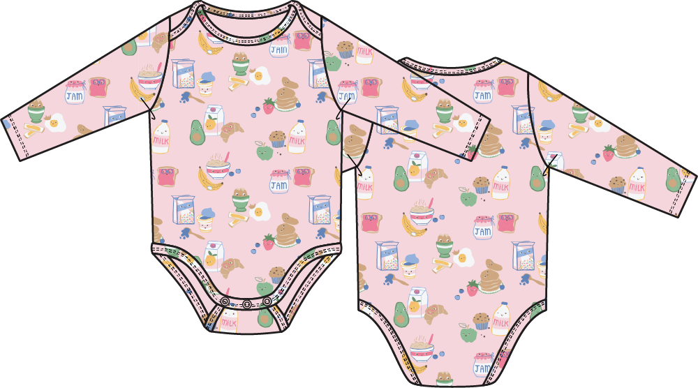 Breakfast Club Pink - Long Sleeve Bodysuit
