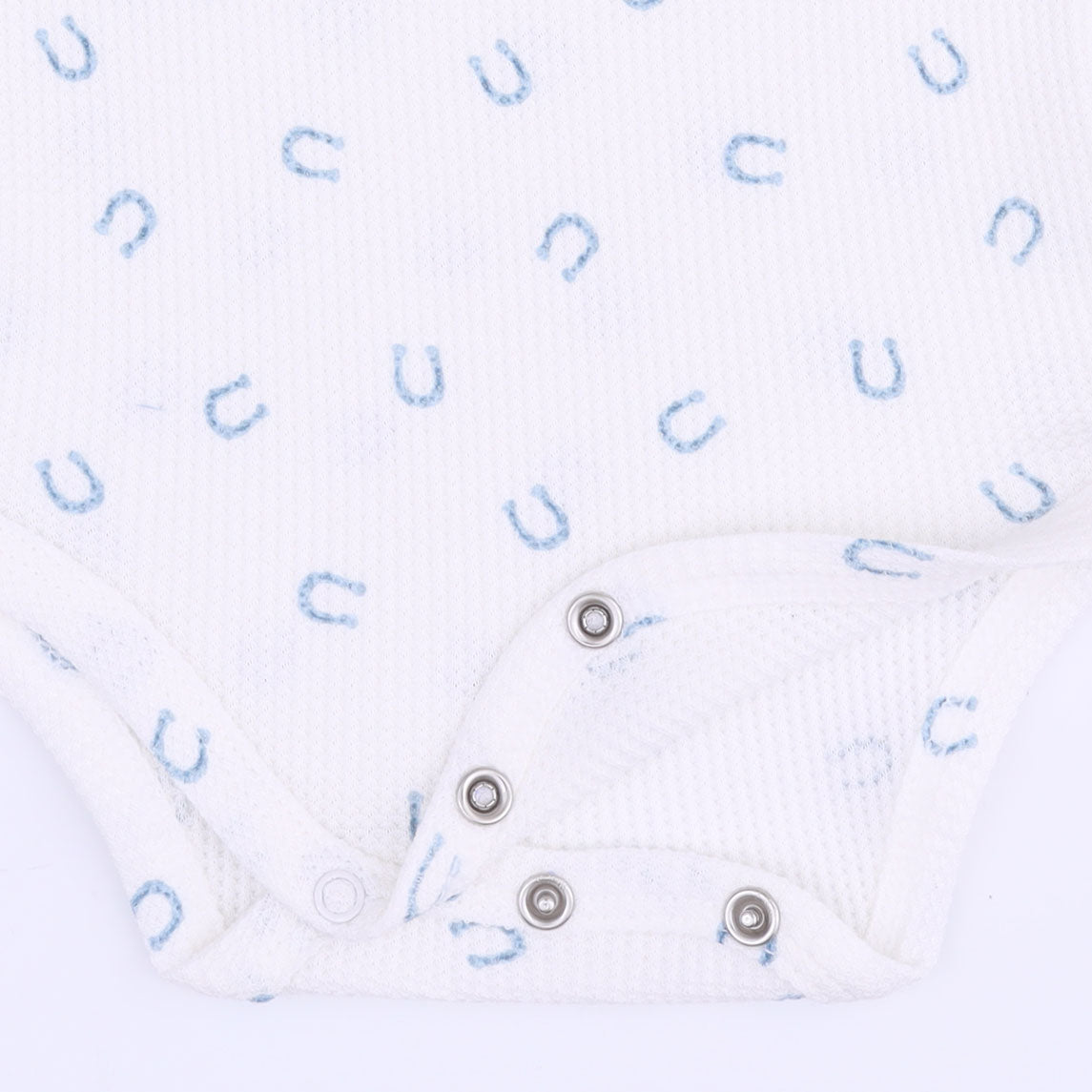 Little Horseshoes Blue - Long Sleeve Bodysuit
