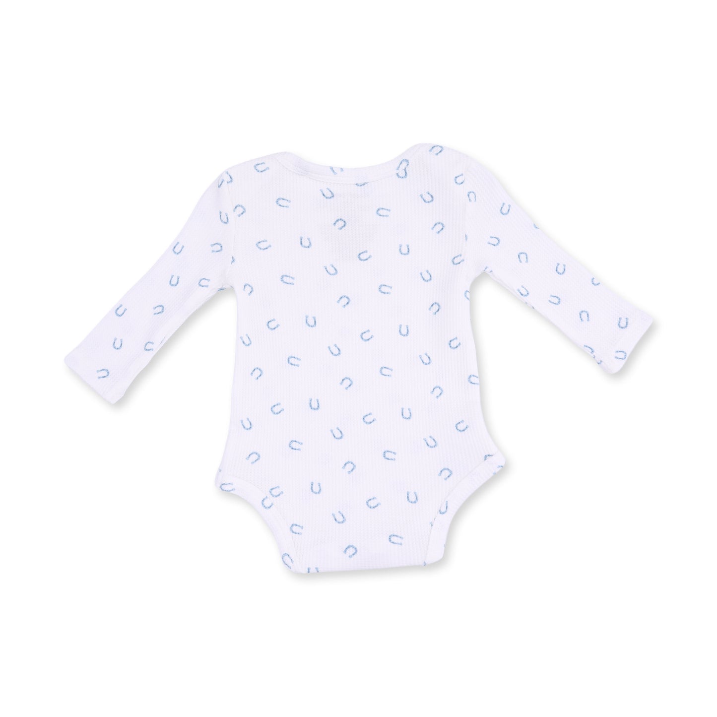 Little Horseshoes Blue - Long Sleeve Bodysuit