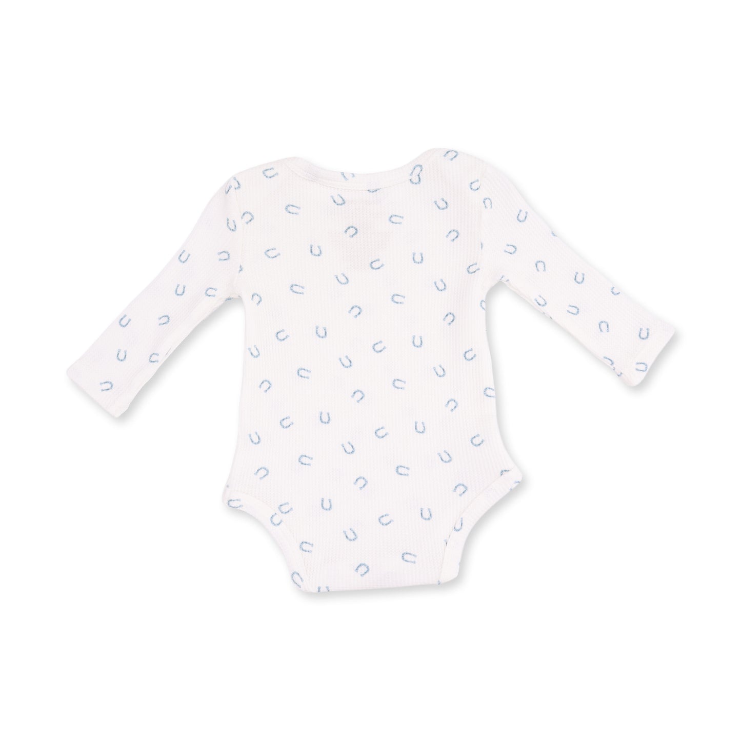 Little Horseshoes Blue - Long Sleeve Bodysuit
