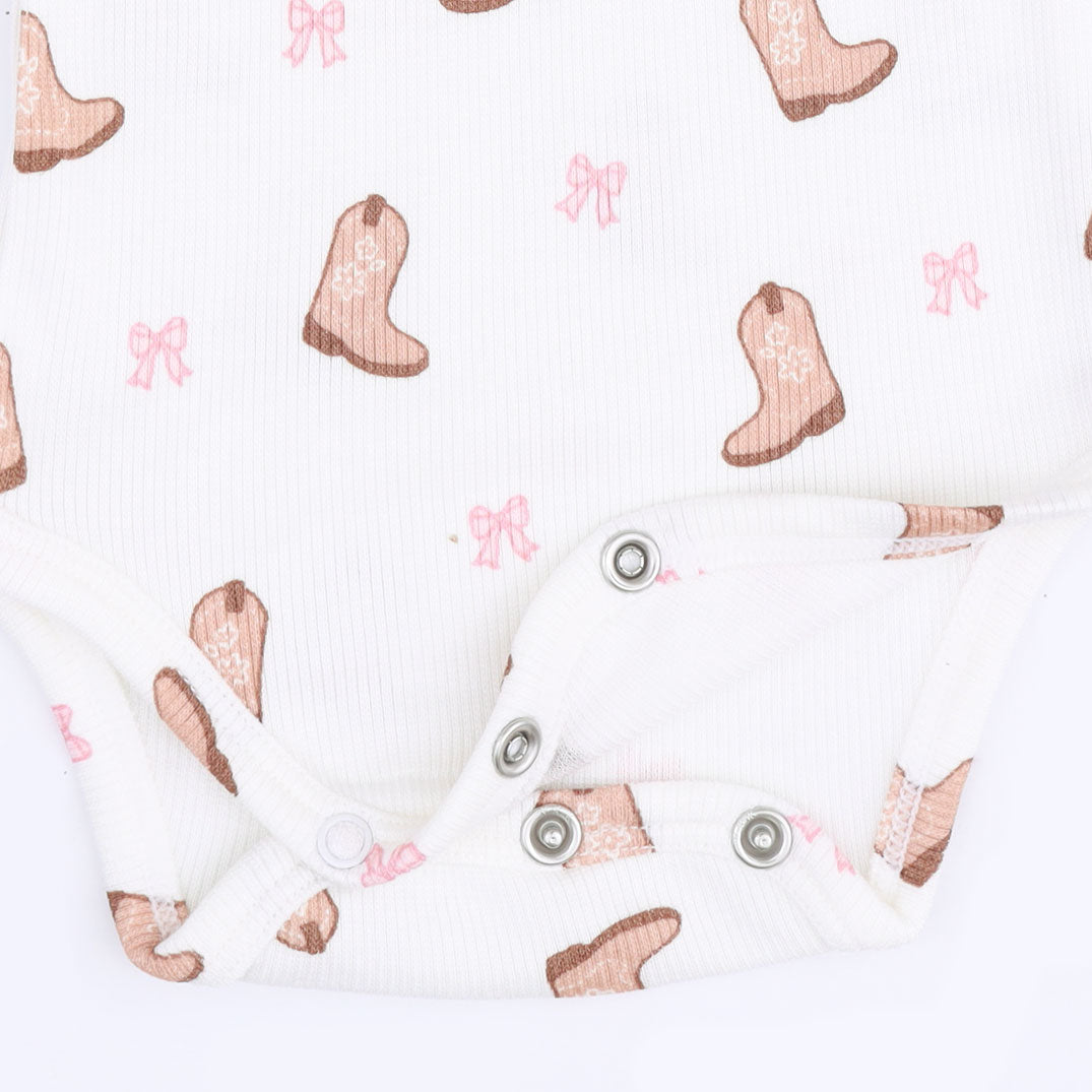 Mini Cowgirl Boots - Long Sleeve Bodysuit