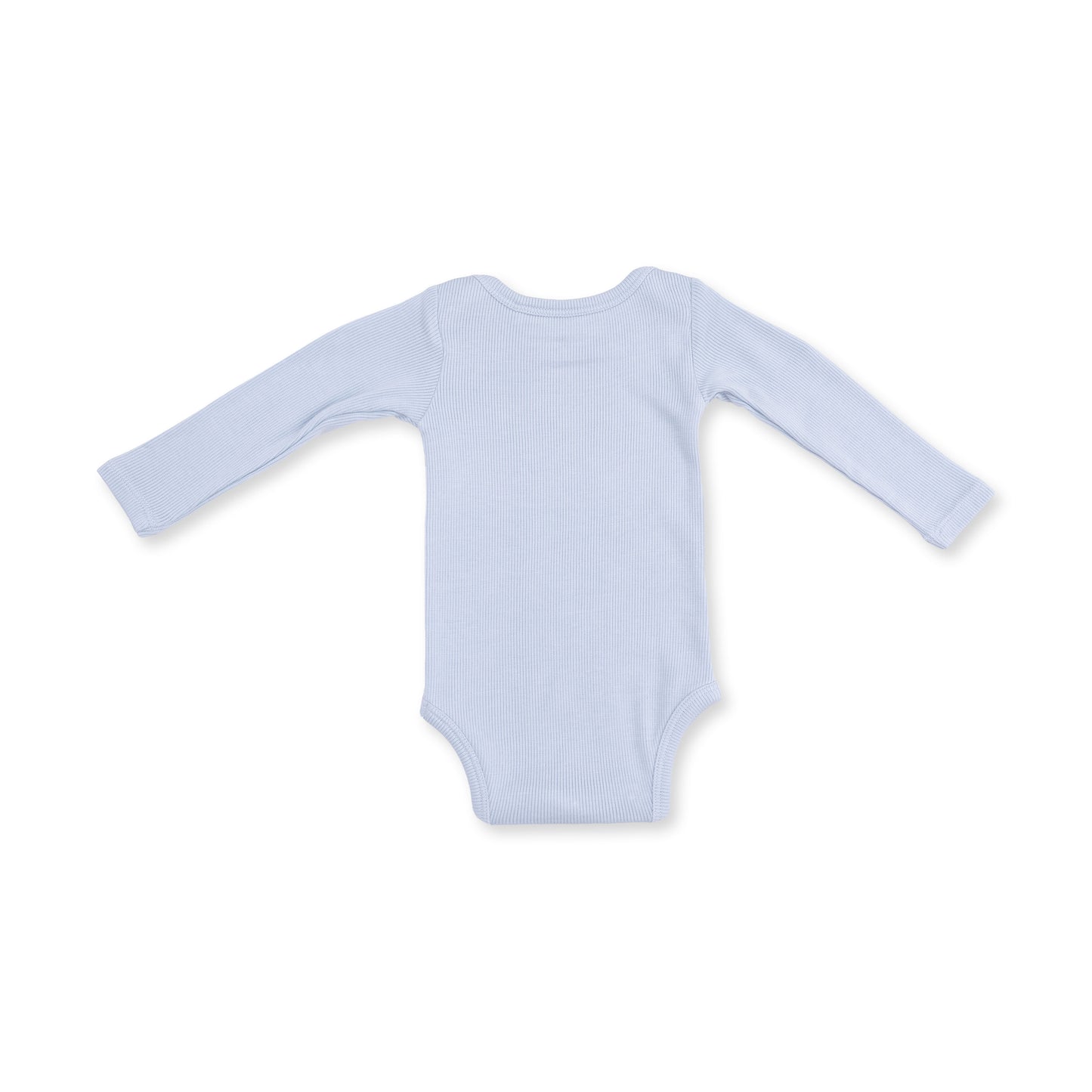 Solid Sheer Blue Rib - Long Sleeve Bodysuit