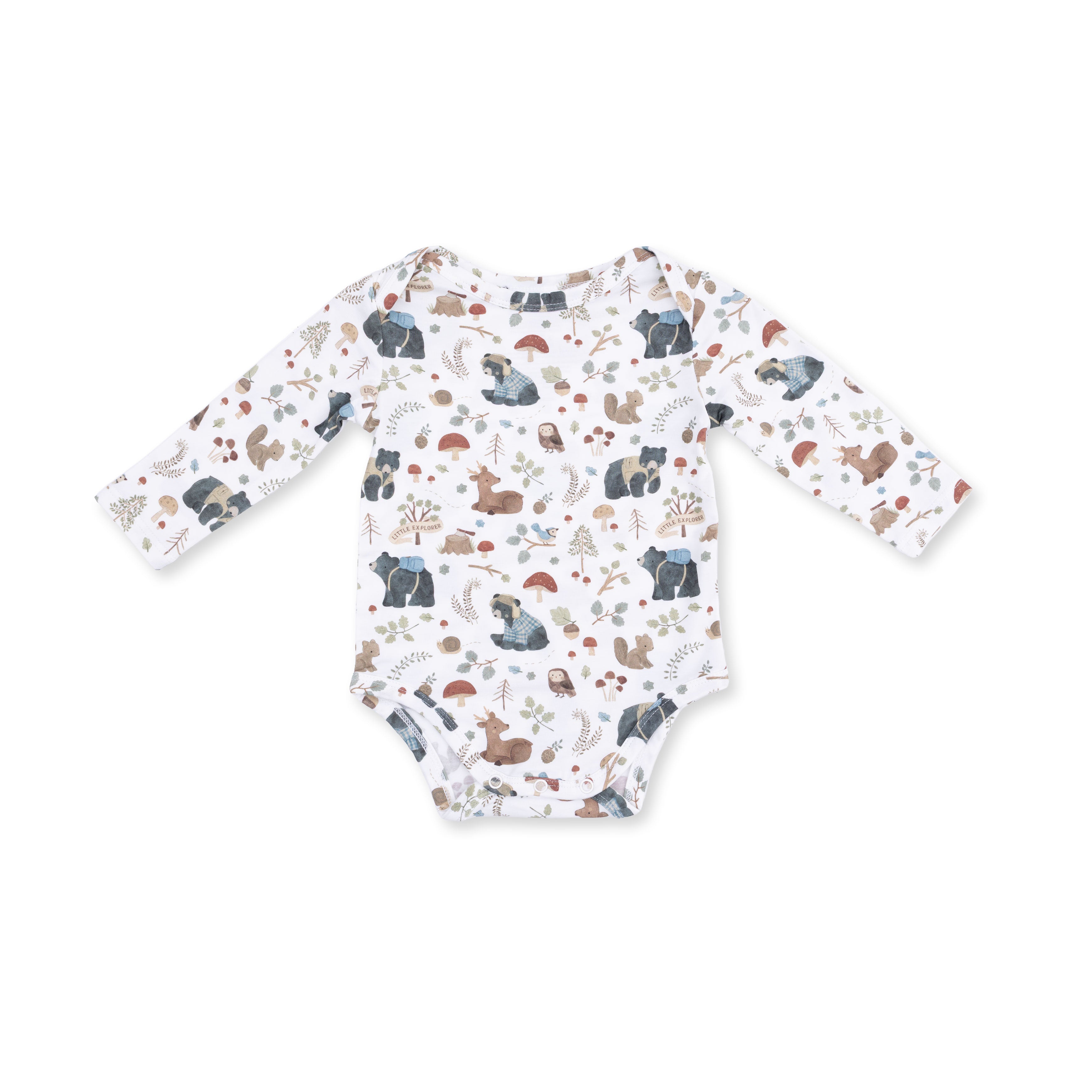 Southern Woodland Animals Green - Long Sleeve Bodysuit
