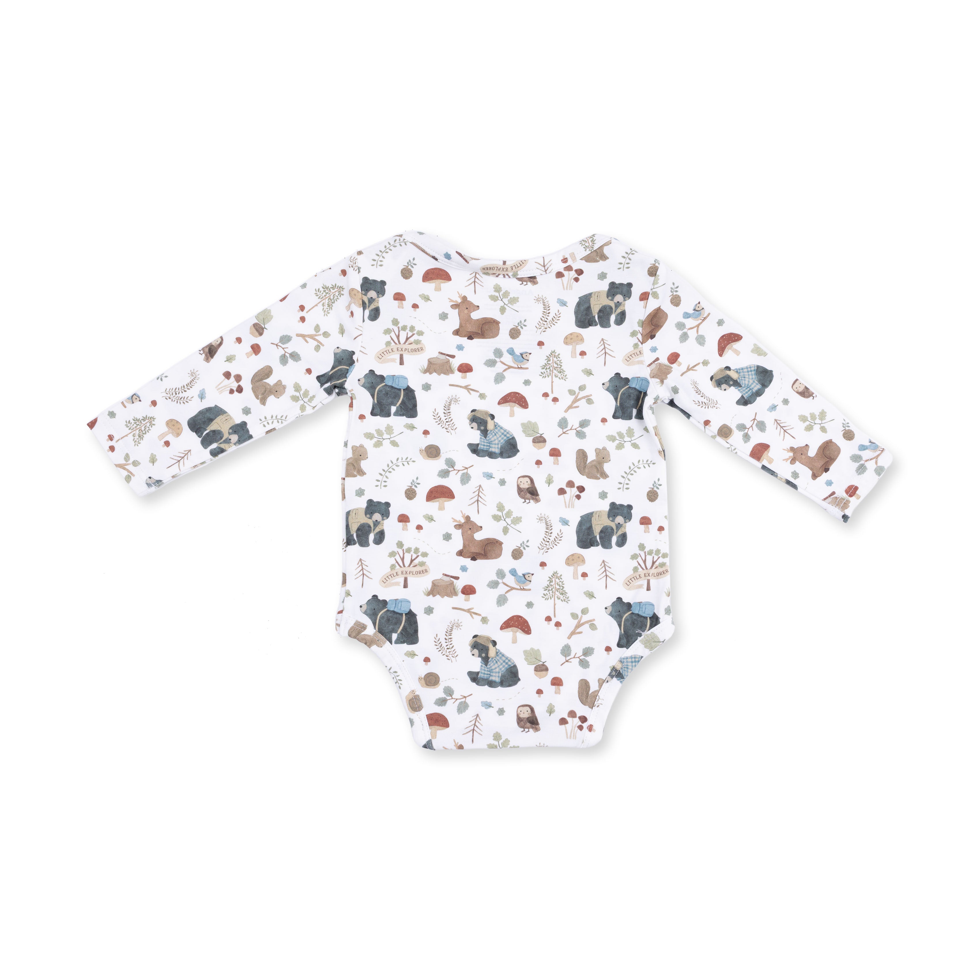 Southern Woodland Animals Green - Long Sleeve Bodysuit
