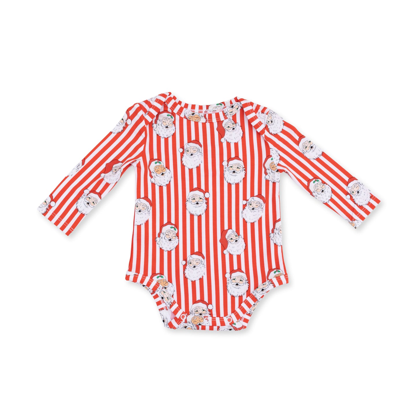 Vintage Santa Stripe - Long Sleeve Bodysuit