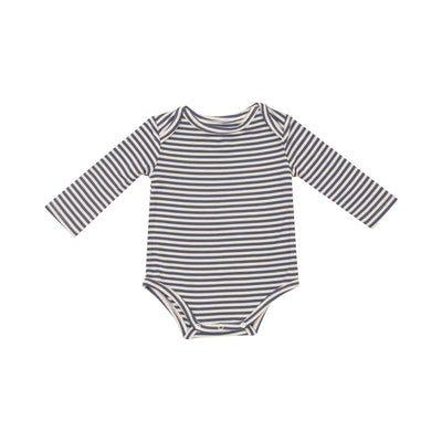 Bodysuit - Footballs + Navy & Oat Stripe by Angel Dear