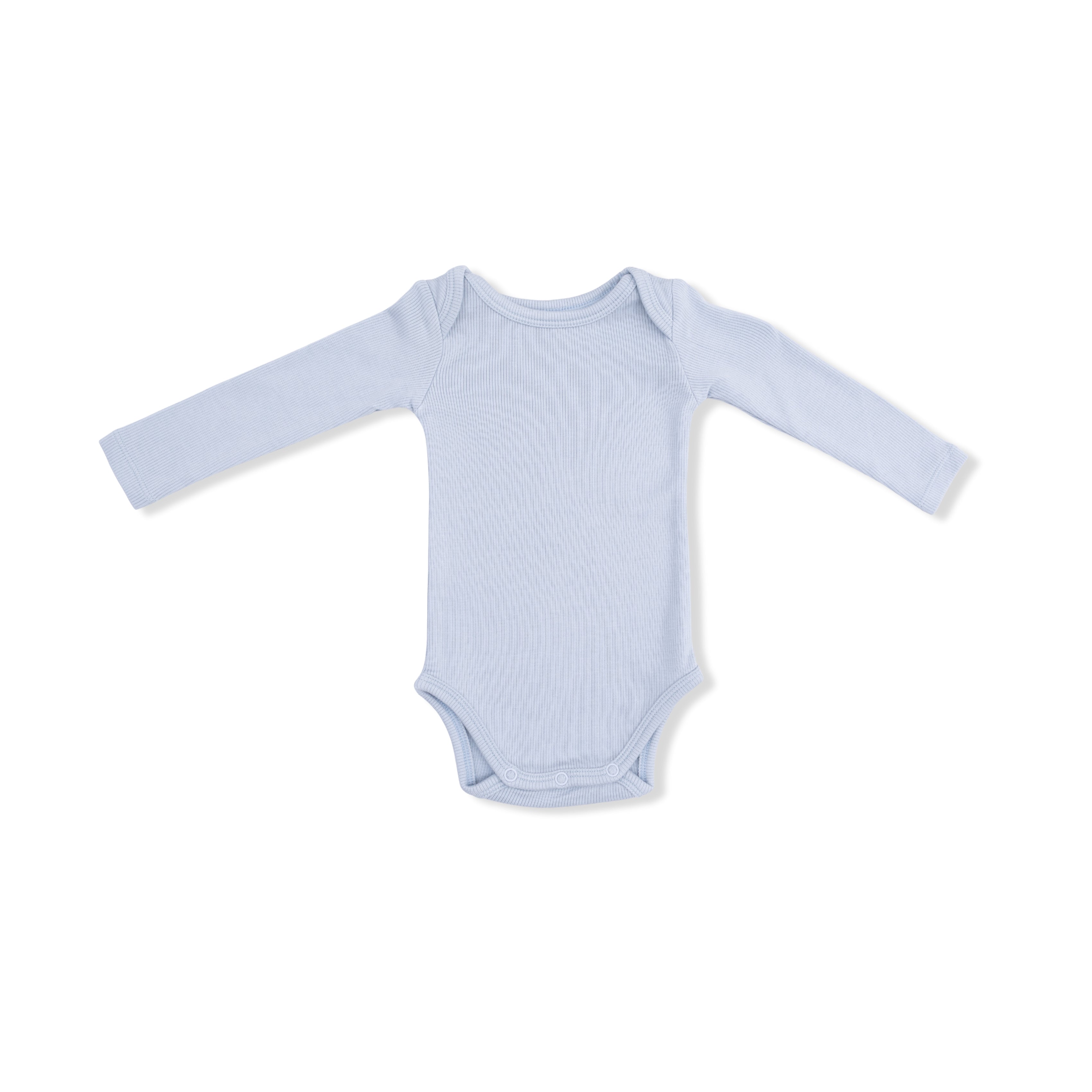 Solid Niagara Mist Rib - Long Sleeve Bodysuit-Angel Dear