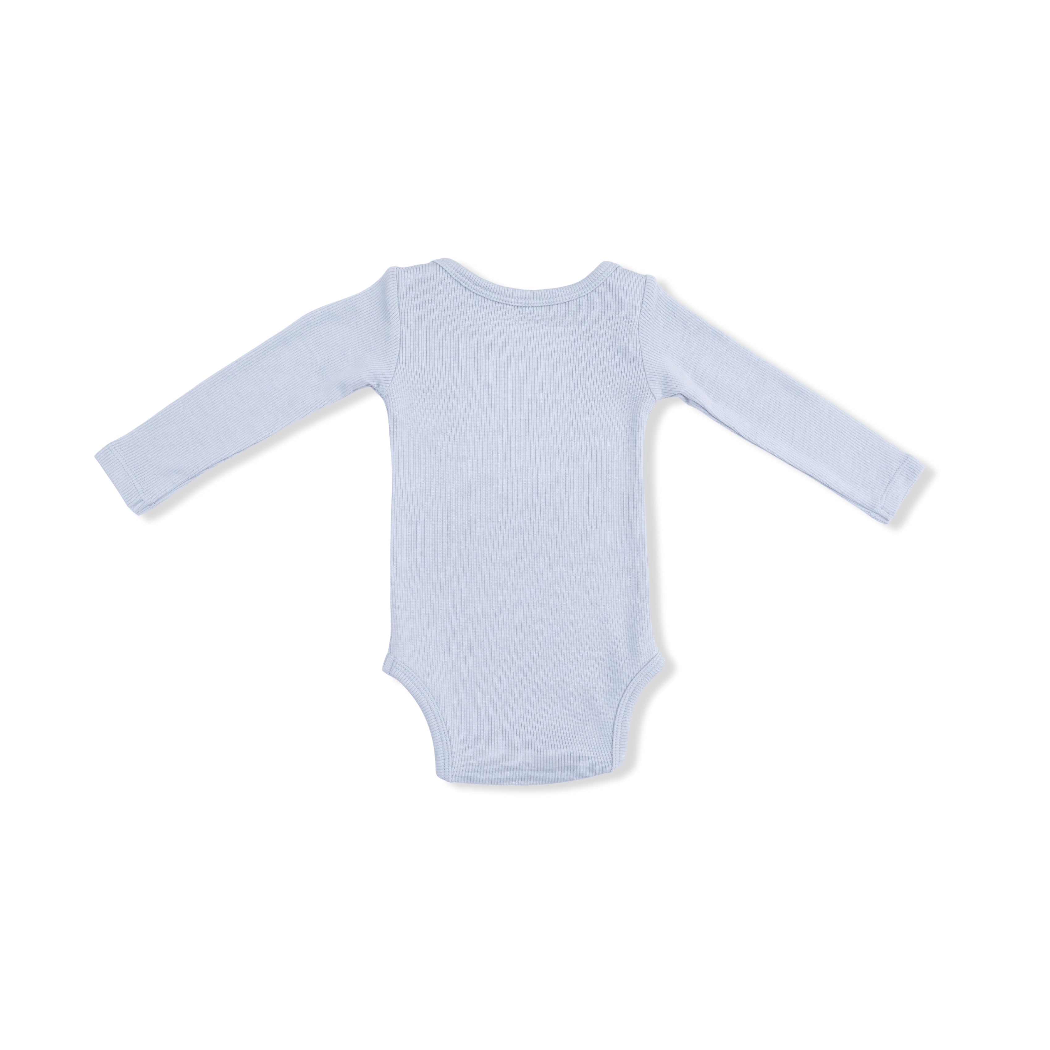 Solid Niagara Mist Rib - Long Sleeve Bodysuit-Angel Dear