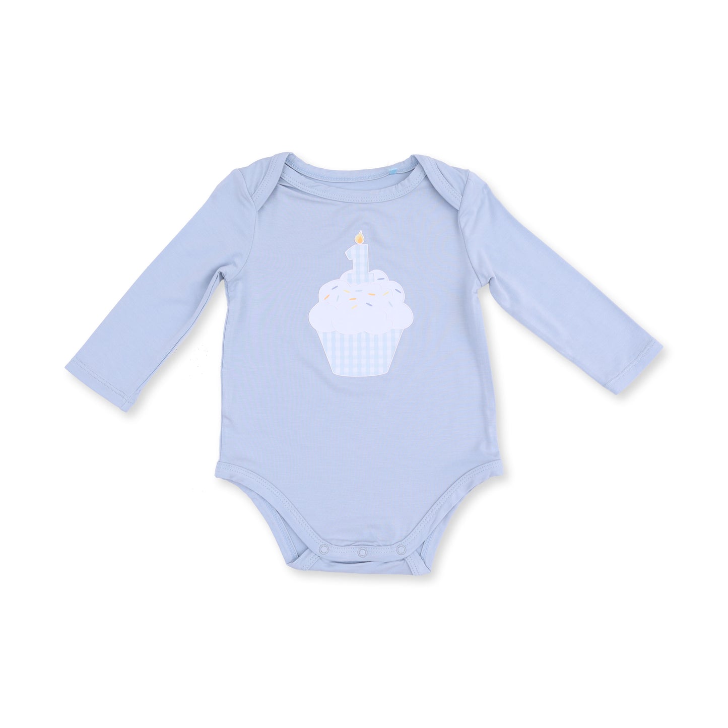 First Birthday Blue - Long Sleeve Bodysuit