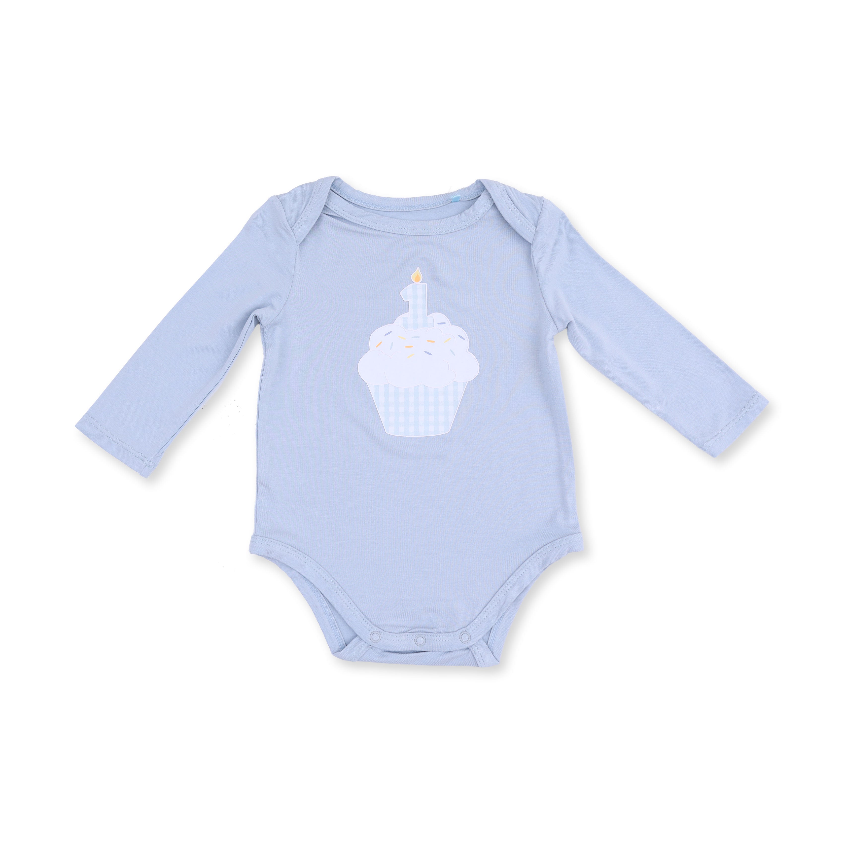 First Birthday Blue - Long Sleeve Bodysuit