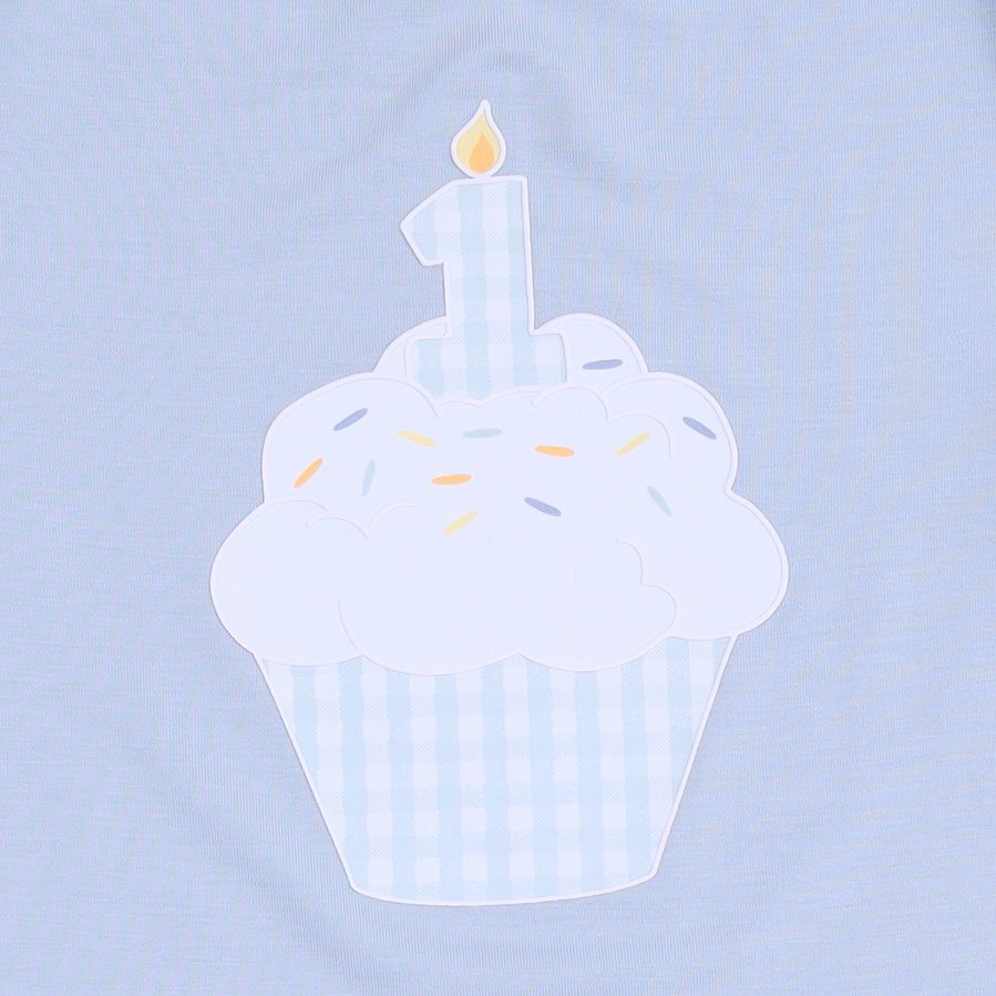 First Birthday Blue - Long Sleeve Bodysuit