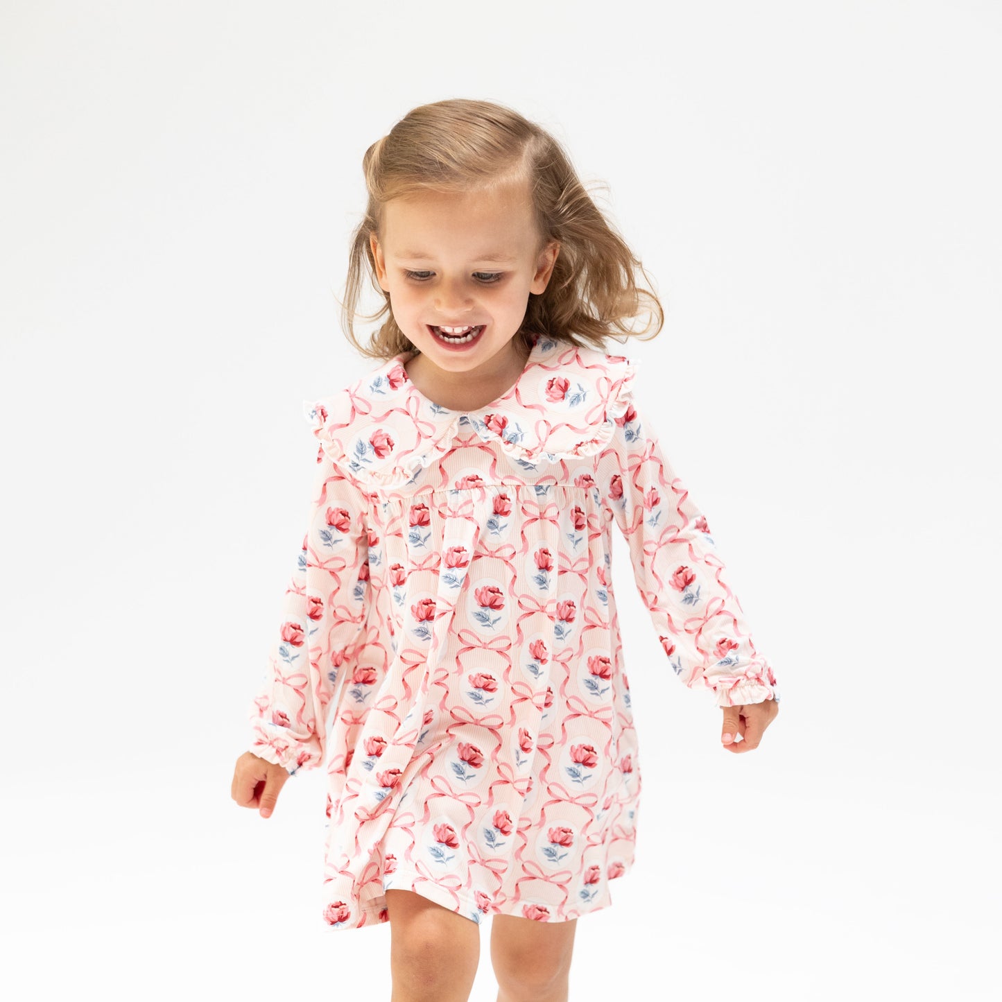 Leslie Rose - Sofia Dress with Oversize Collar and Bloomer