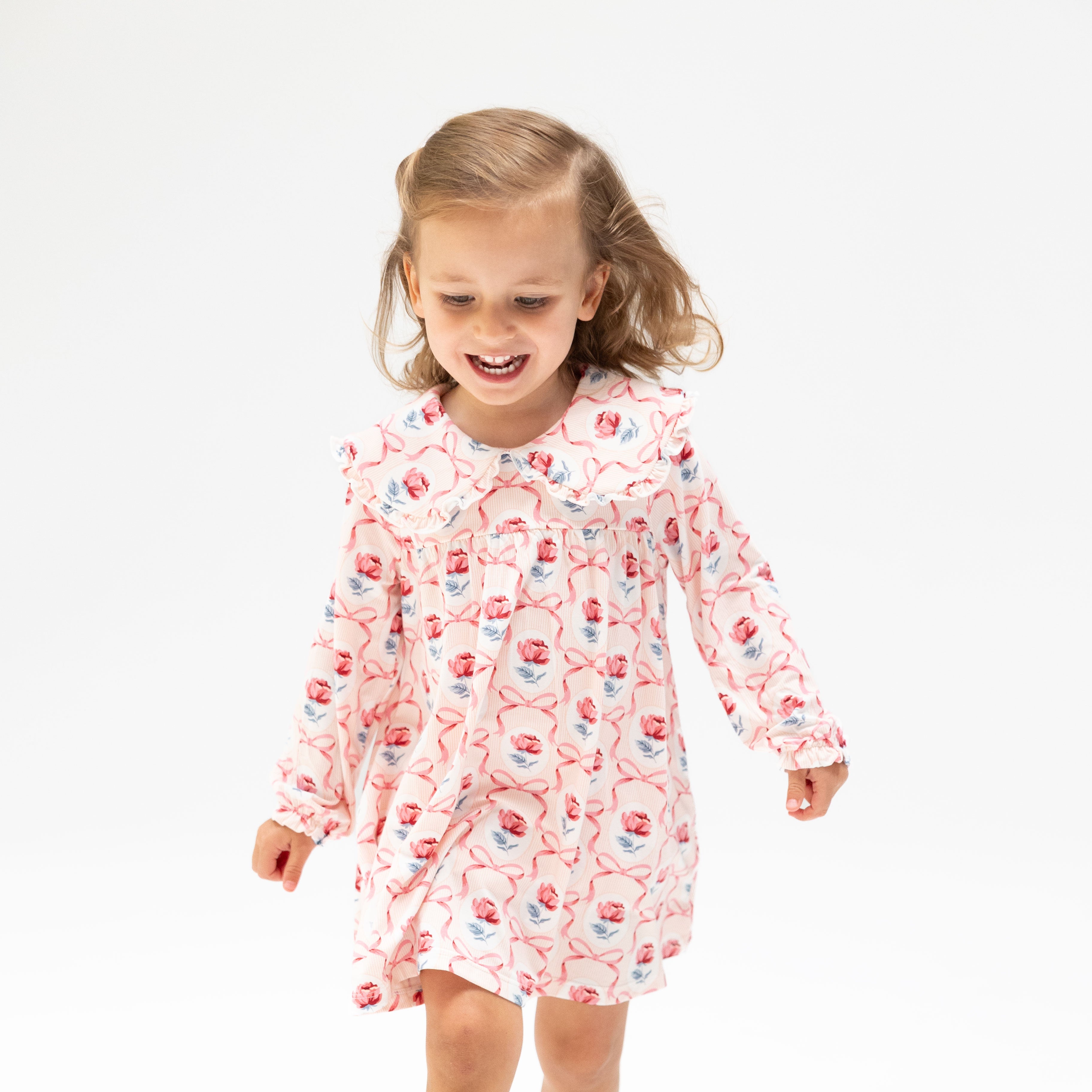 Leslie Rose - Sofia Dress with Oversize Collar and Bloomer
