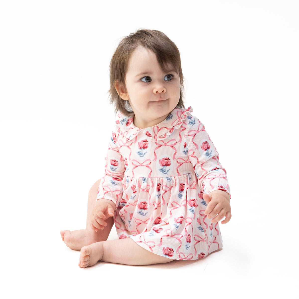 Leslie Rose - Sofia Dress with Oversize Collar and Bloomer