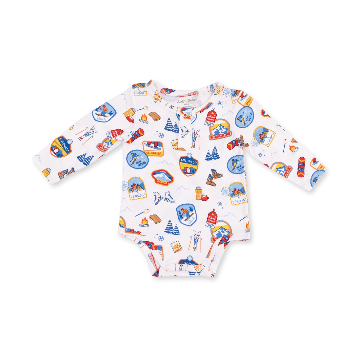 Vintage Ski Patches - Henley Bodysuit