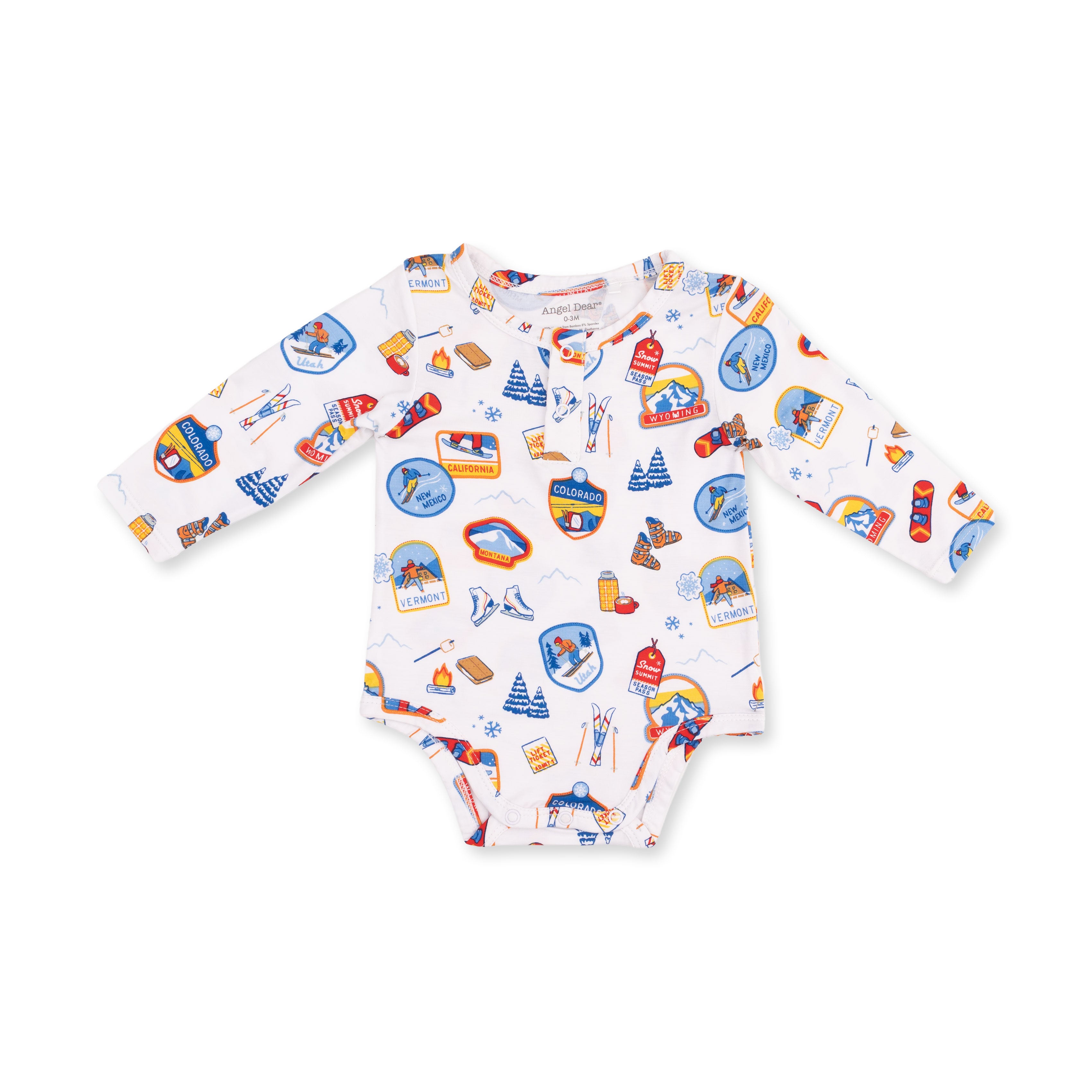 Vintage Ski Patches - Henley Bodysuit