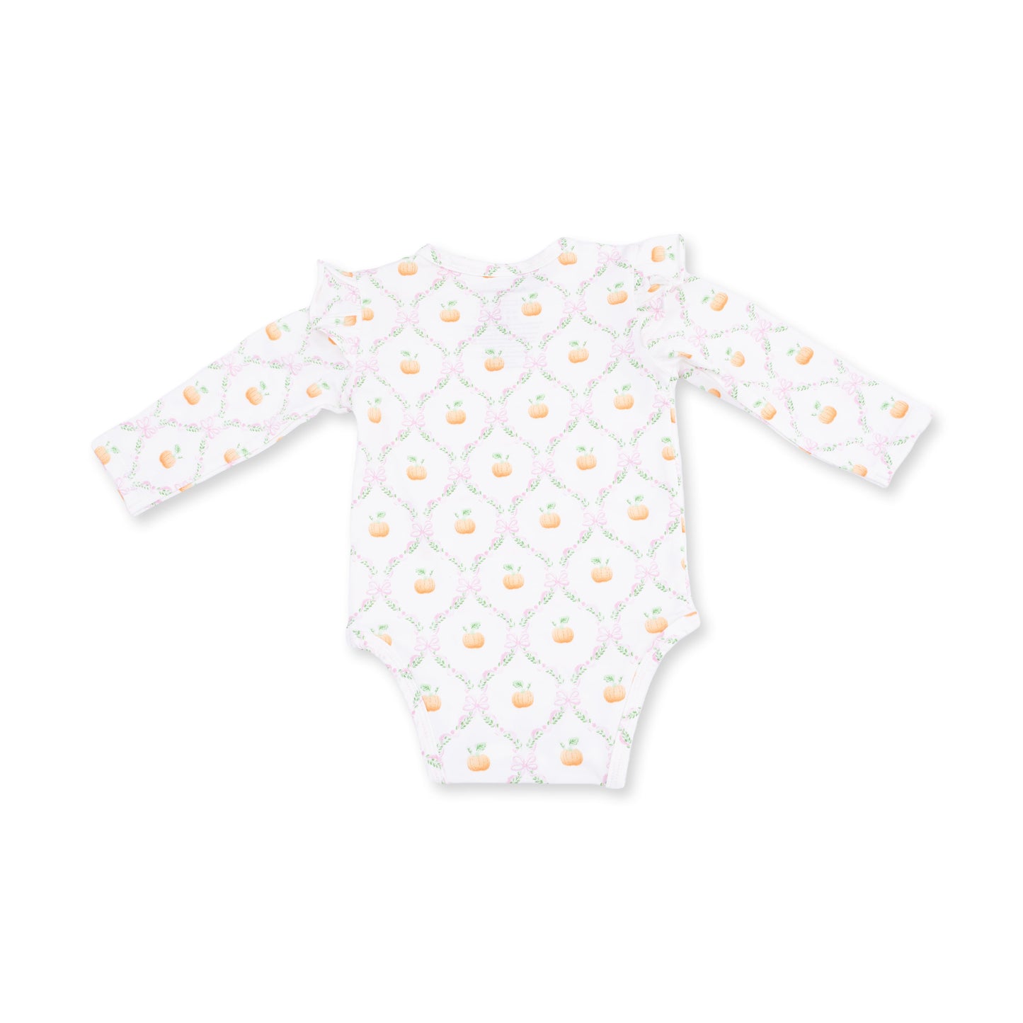 Pretty Pumpkin Trellis - Ruffle Sleeve Bodysuit with Snap Shoulder