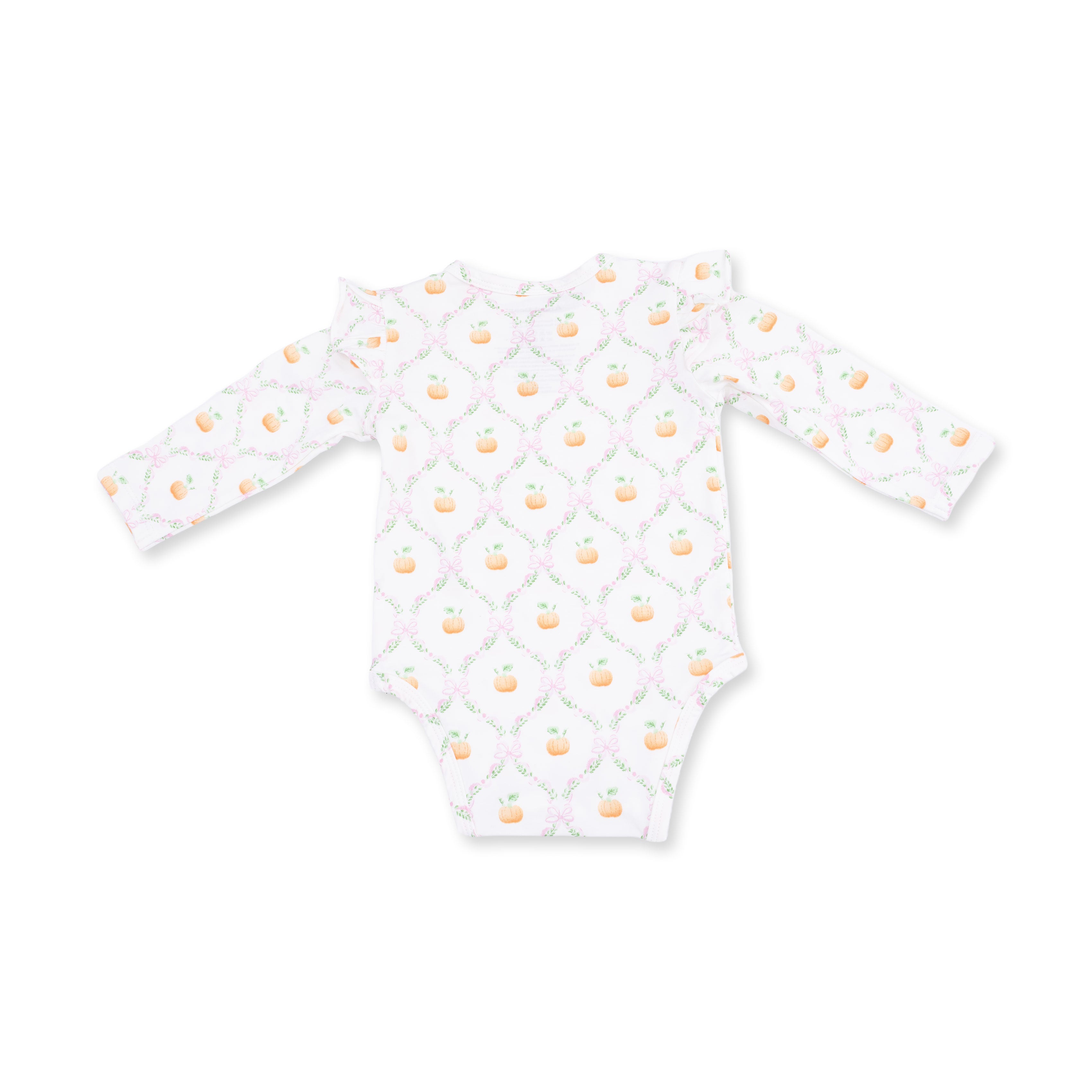 Pretty Pumpkin Trellis - Ruffle Sleeve Bodysuit with Snap Shoulder