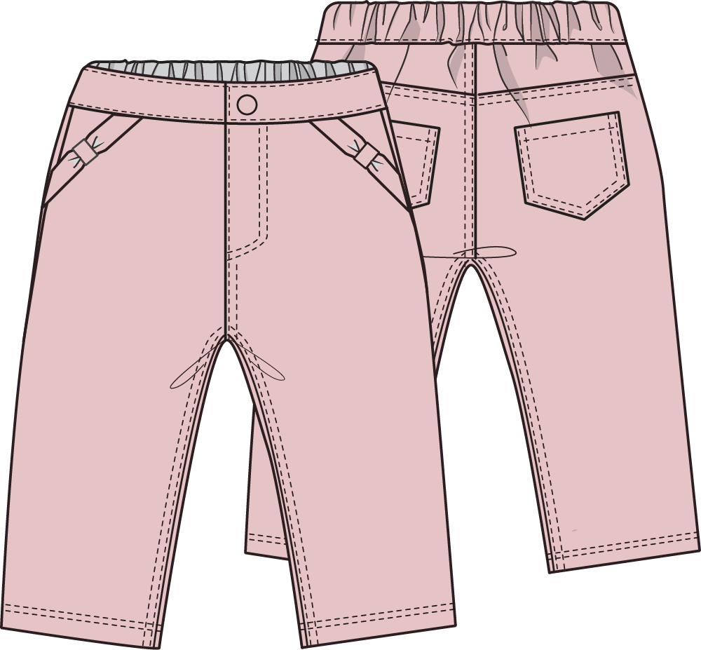 Veiled Pink Corduroy - Adjustable Pants and Bow Pocket
