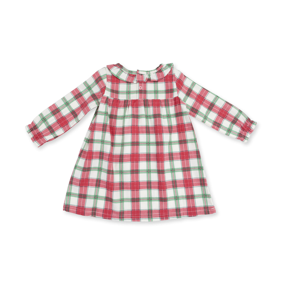 Holiday Plaid - Long Sleeve Gown with Ruffle Collar
