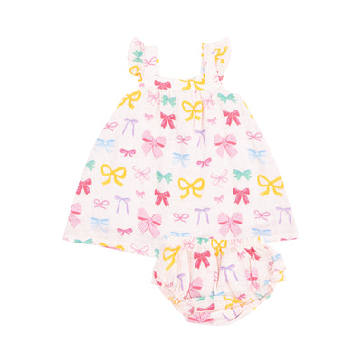 Sundress & Diaper Cover - Colorful Bows