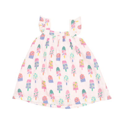 Sundress & Diaper Cover - Floral Popsicles