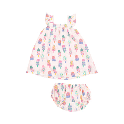 Sundress & Diaper Cover - Floral Popsicles