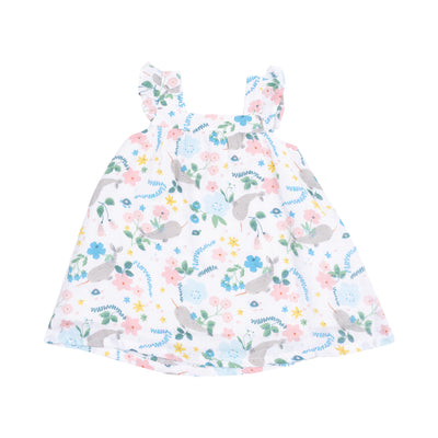 Sundress & Diaper Cover - Narwhal Floral