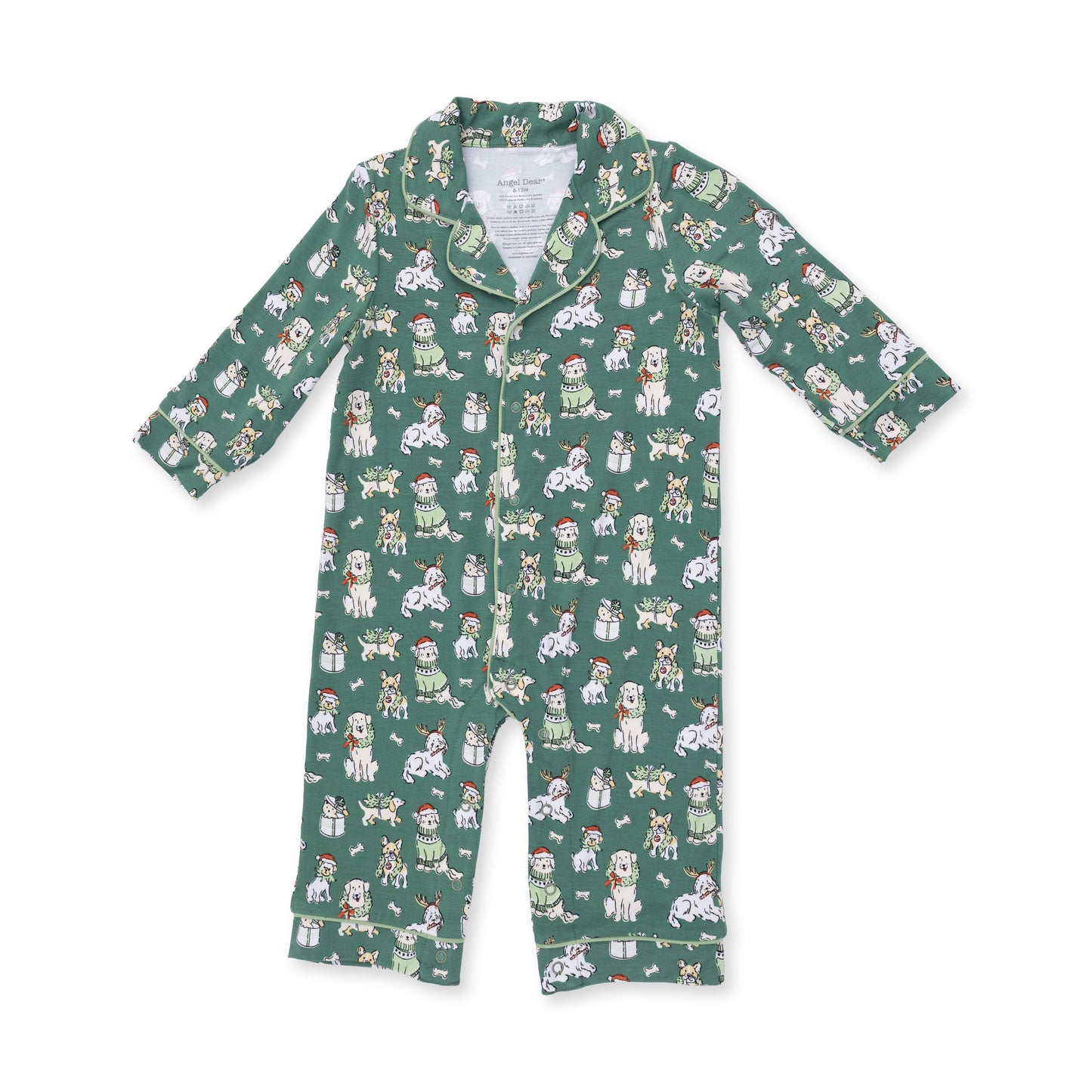 Christmas Dogs Uni - Long Sleeve Coat Style Romper
