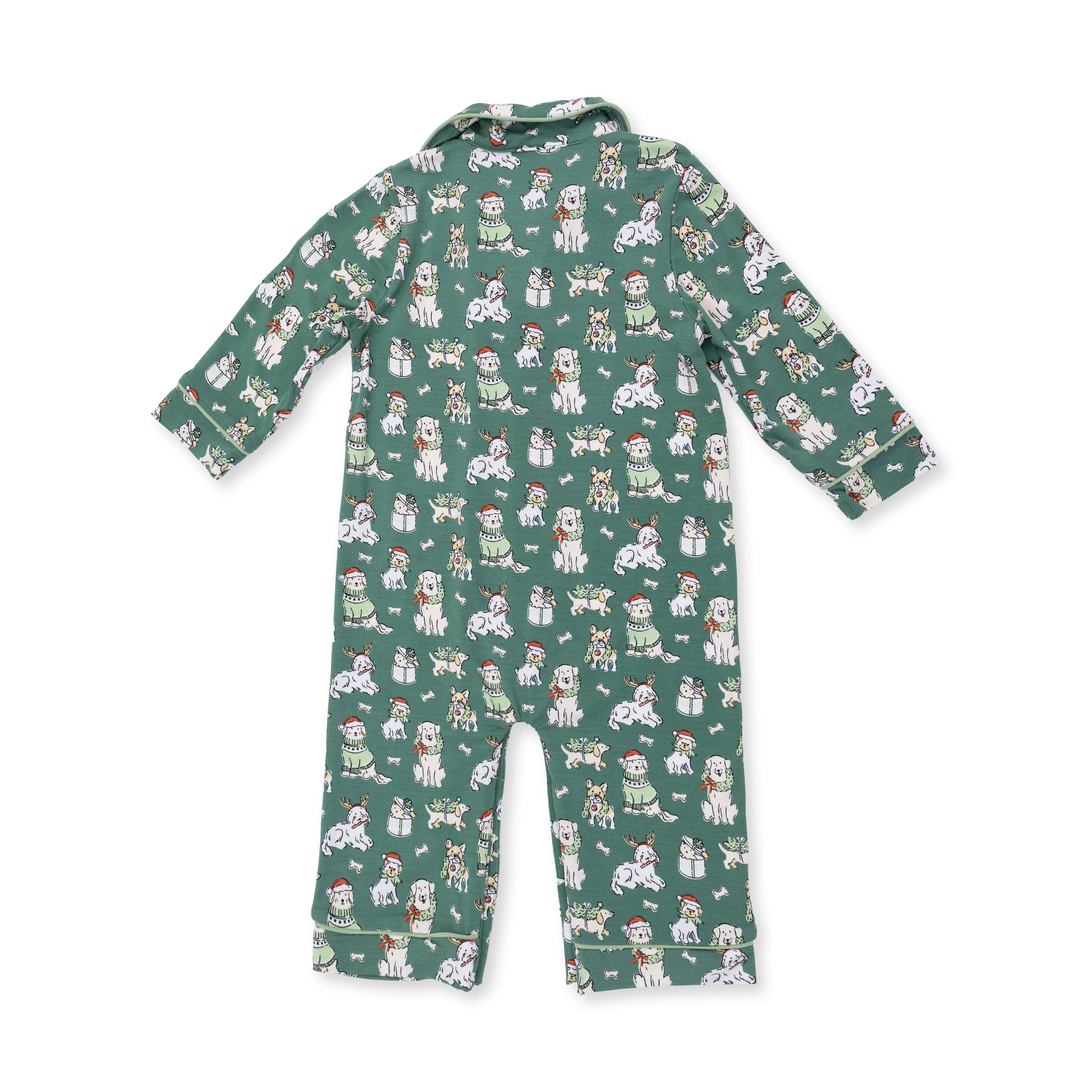 Christmas Dogs Uni - Long Sleeve Coat Style Romper