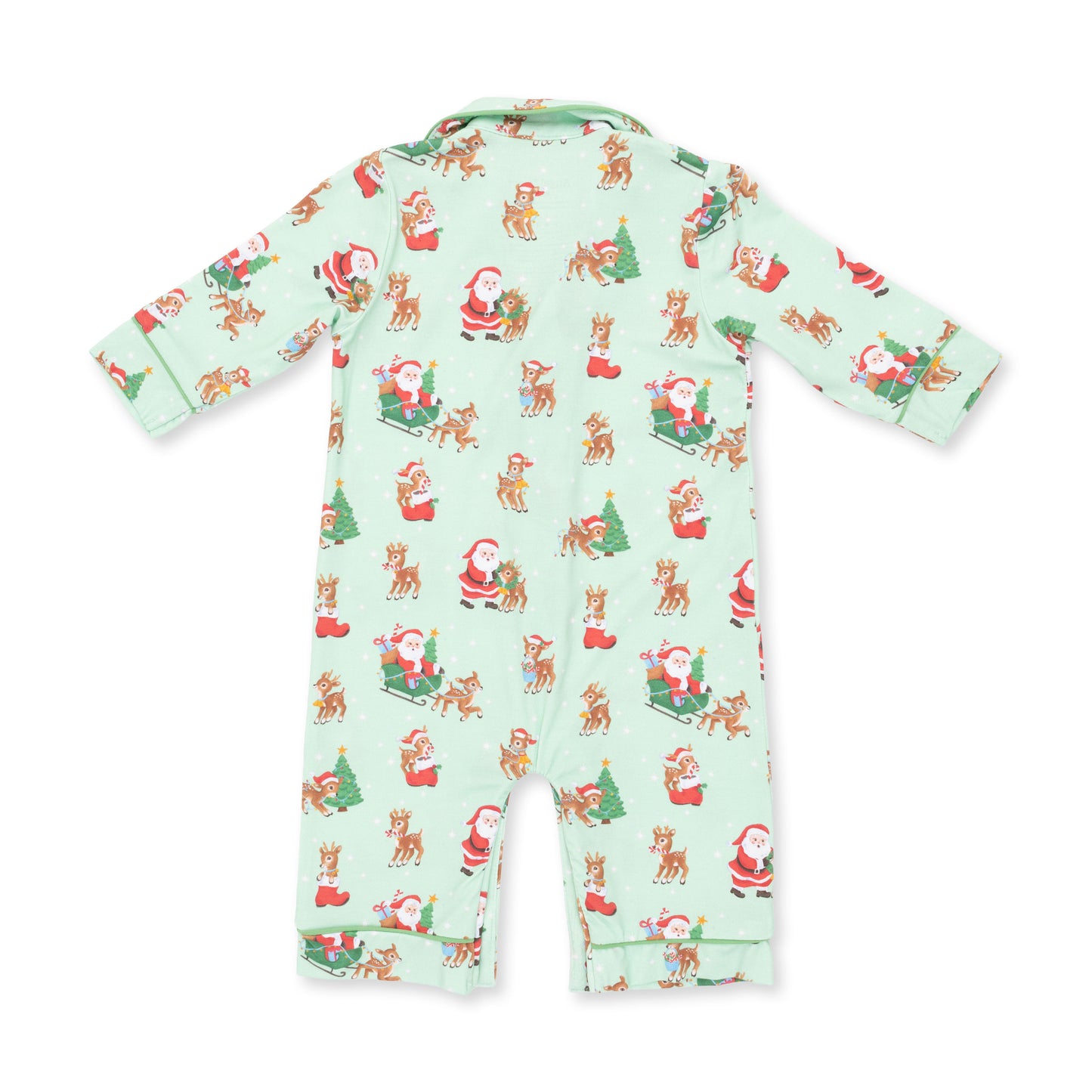 Vintage Reindeer & Santa Uni - Long Sleeve Coat Style Romper