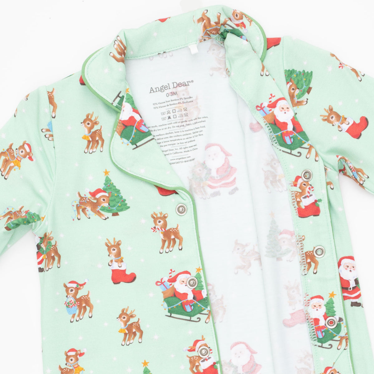 Vintage Reindeer & Santa Uni - Long Sleeve Coat Style Romper