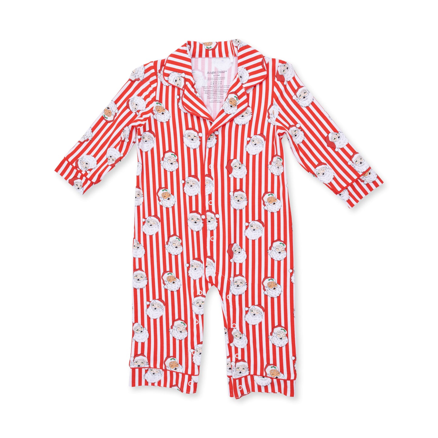Vintage Santa Stripe - Long Sleeve Coat Style Romper
