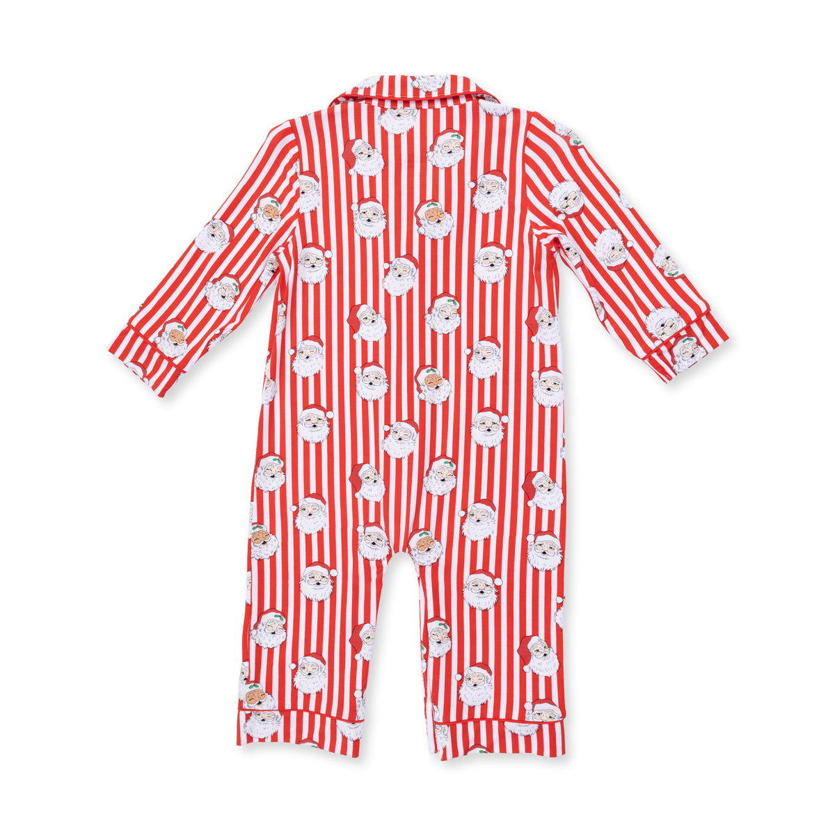 Vintage Santa Stripe - Long Sleeve Coat Style Romper