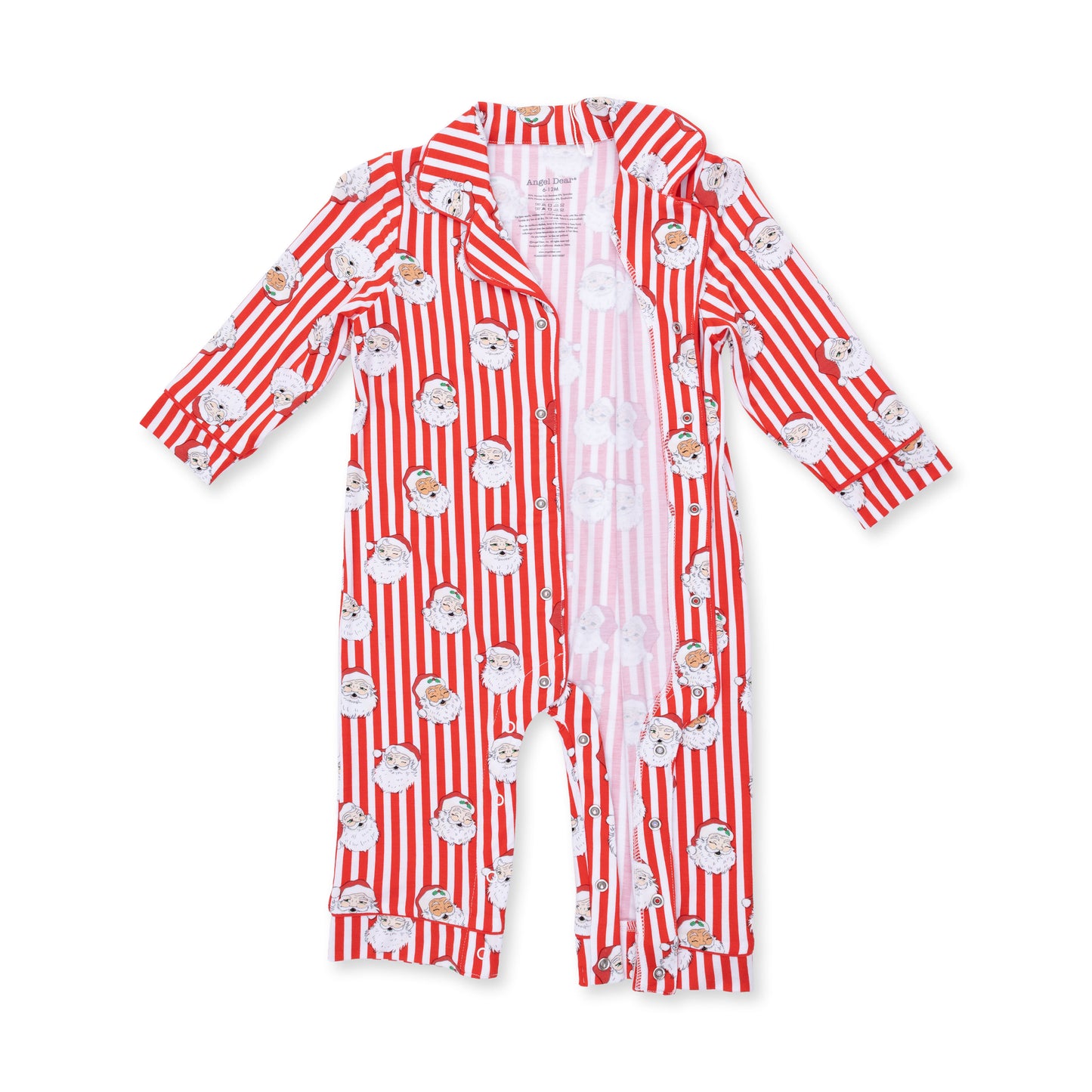 Vintage Santa Stripe - Long Sleeve Coat Style Romper