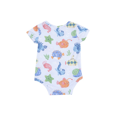 Short Sleeve Bodysuit - Cute Ocean Creatures