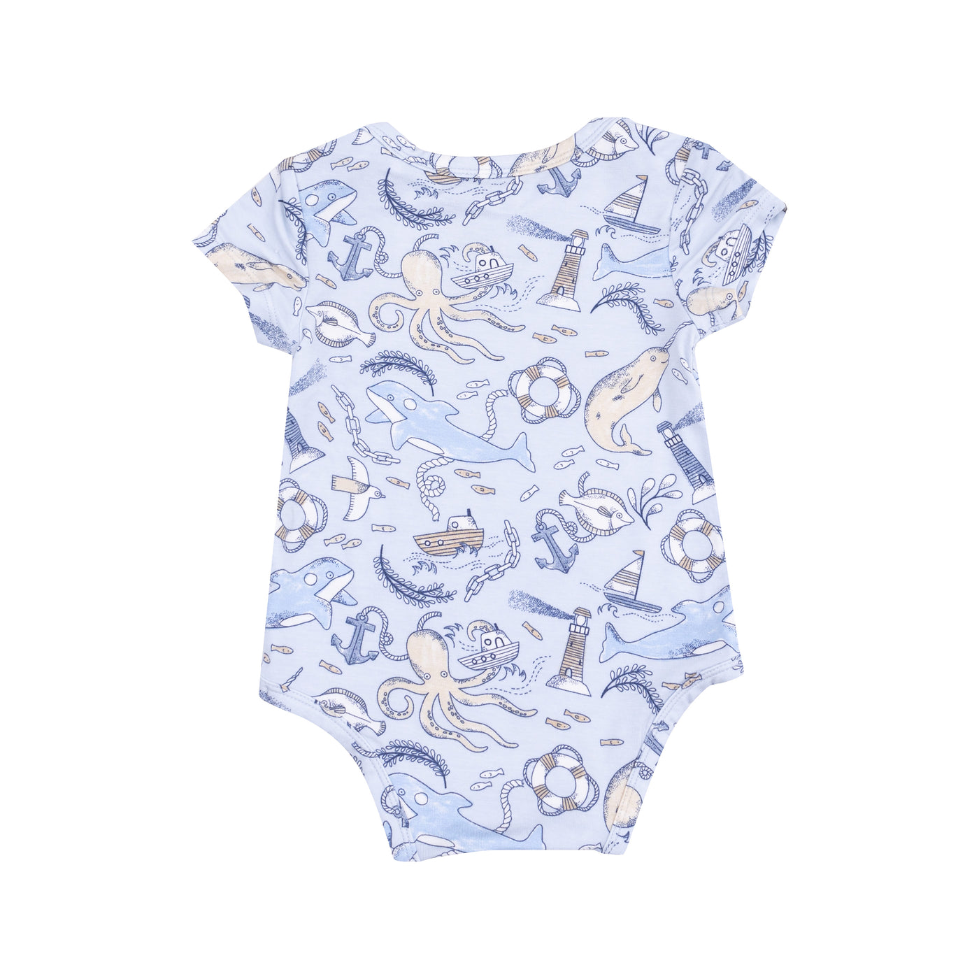 Short Sleeve Bodysuit - Nautical Notebook