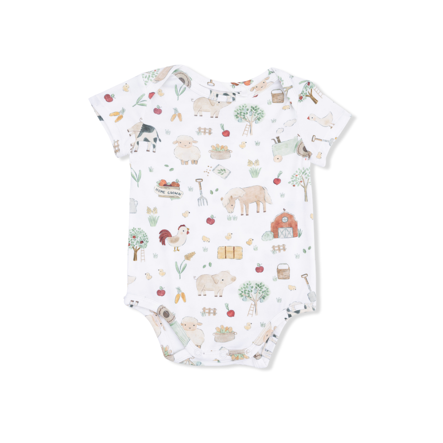 Cute Farm Animals Uni - Short Sleeve Bodysuit-Angel Dear