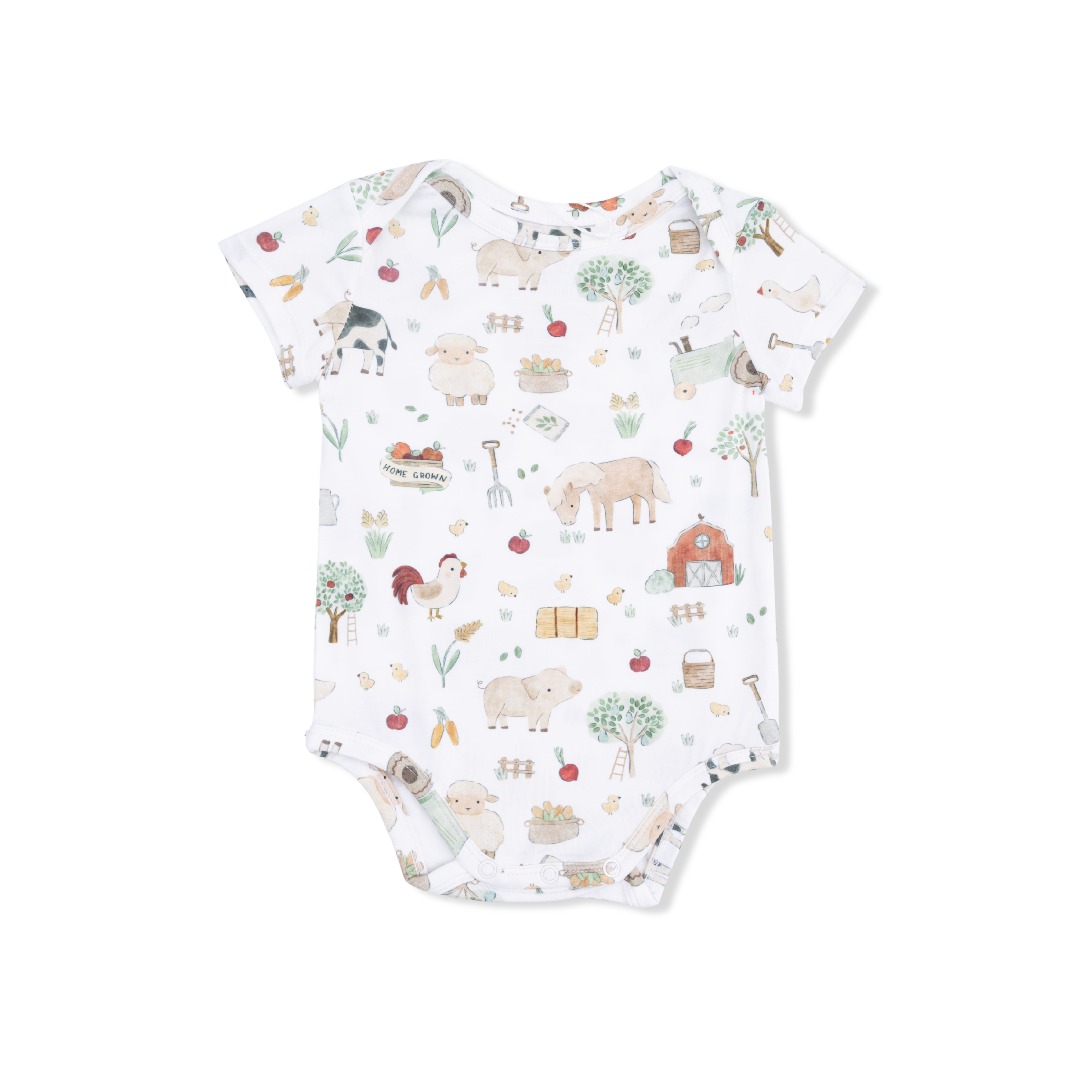Cute Farm Animals Uni - Short Sleeve Bodysuit-Angel Dear