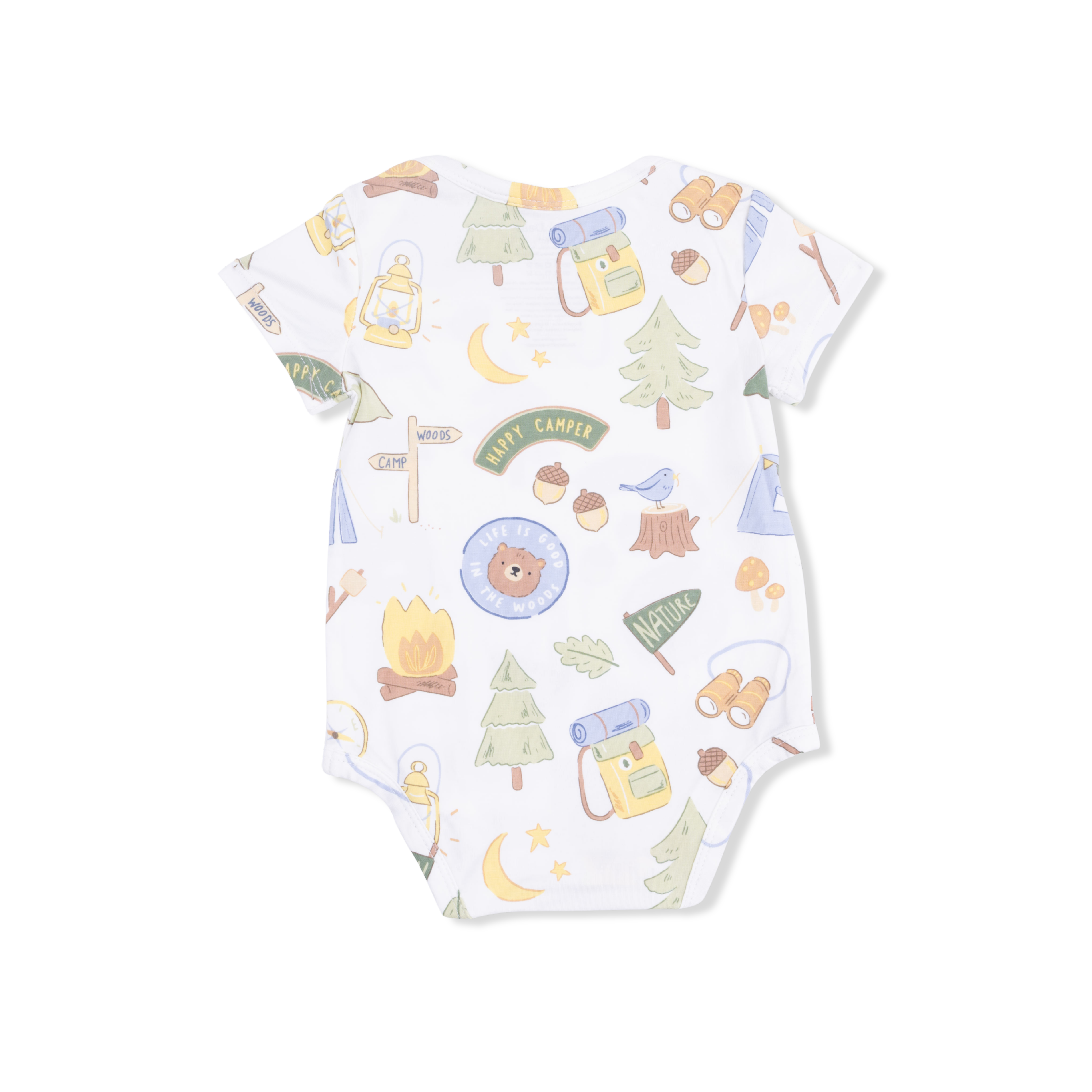 Camping Blue - Short Sleeve Bodysuit-Angel Dear