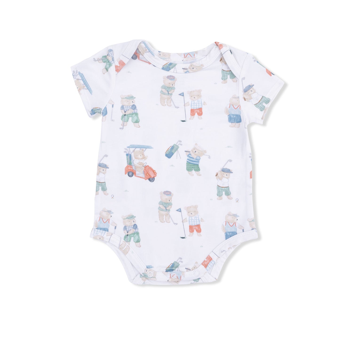 Golfing Teddy Bears - Short Sleeve Bodysuit-Angel Dear