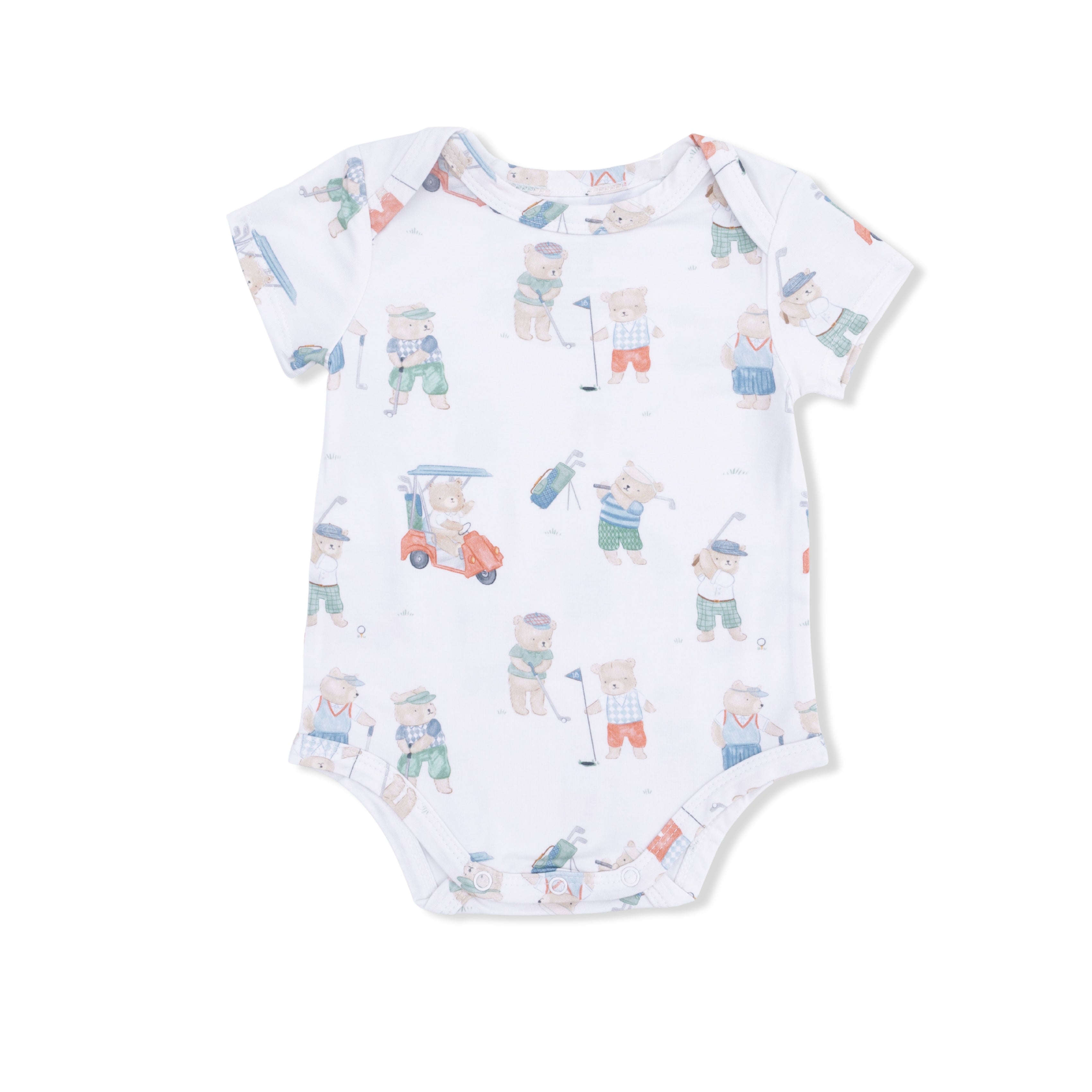 Golfing Teddy Bears - Short Sleeve Bodysuit-Angel Dear